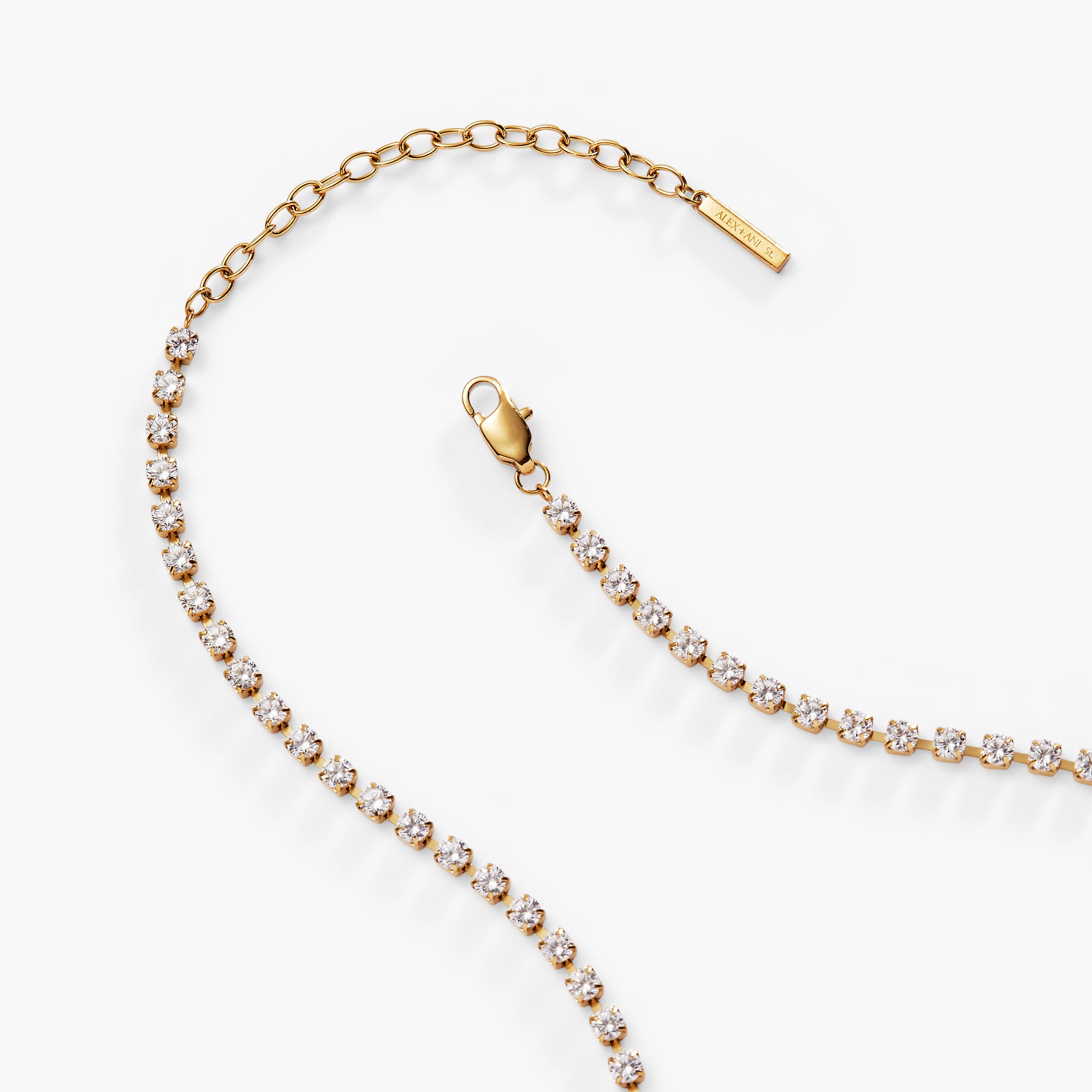 14K Gold Plated Crystal Tennis Chain Necklace for Men & Women - Elegant Layered Necklace for Parties, Weddings & Everyday Wear