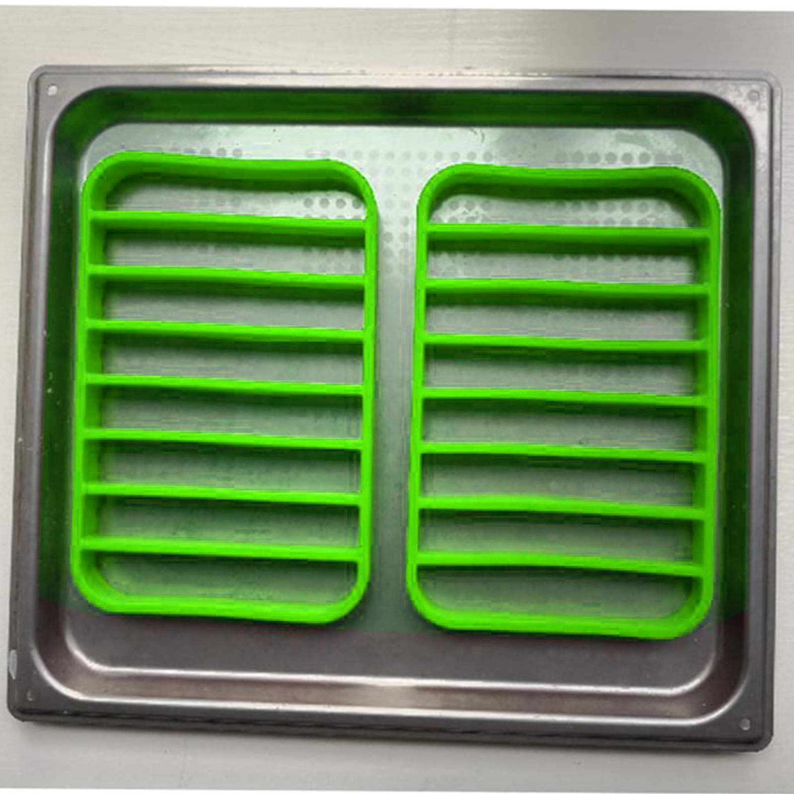 2 Pack Non-Stick Silicone Roasting Racks - Heat Resistant Baking & Cooking Cooling Rack for Oven, Grill, Steaming - Easy to Clean & Reusable (Green) - Perfect for Roasting Chicken, Baking Cookies, and Steaming Vegetables