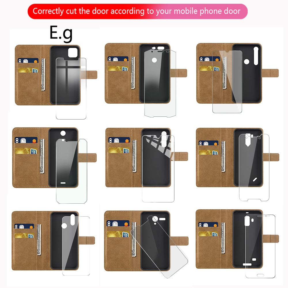 Premium PU Leather Wallet Case with Tempered Glass Screen Protector for Infinix Smart 4 - Flip Cover Shell Phone Case with Card Slots & Full Protection | Perfect for Daily Use, Travel & Business Meetings