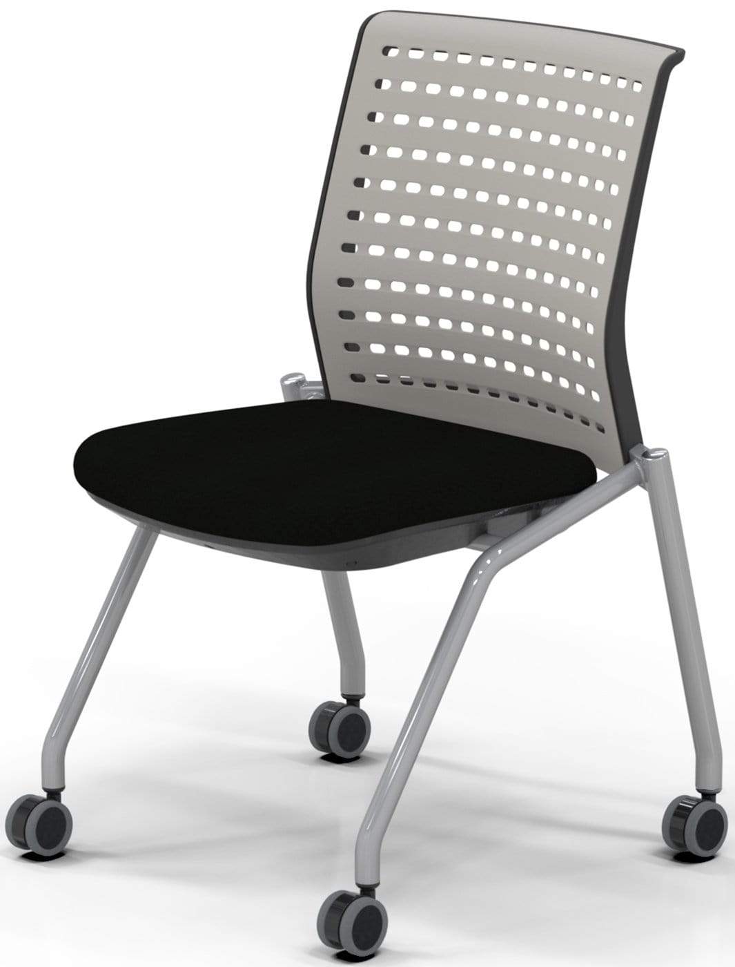 Safco Mayline Thesis Training Chair - Armless Black Fabric Office Chair [KTS2SGBLK] for Conference Rooms, Classrooms & Training Centers
