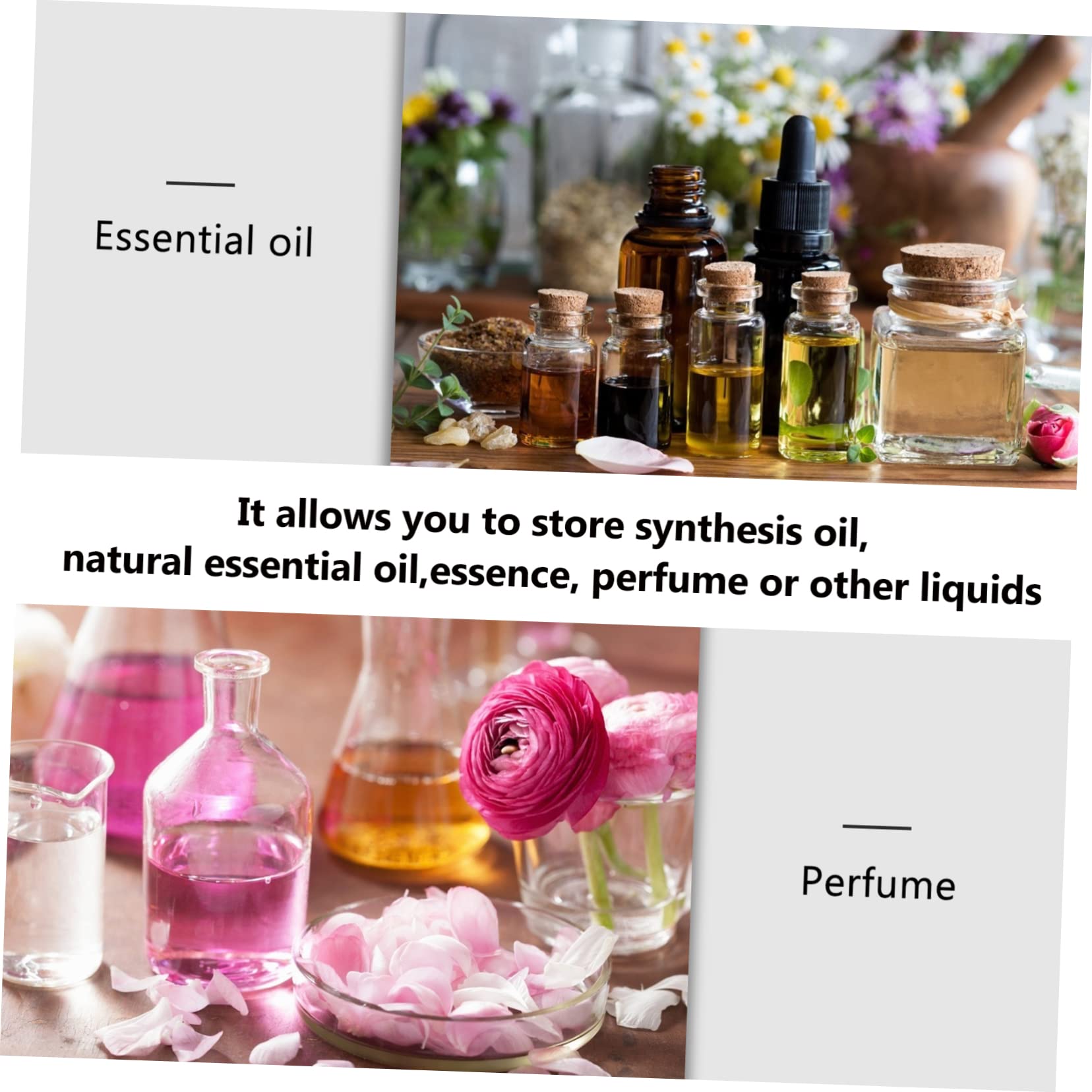 WOONEKY Refillable Ceramic Perfume Oil Bottles - Wide Mouth Empty Perfume Bottle Set for Essential Oils & Aromatherapy - Perfect for Travel, Home Decor & Gift Giving