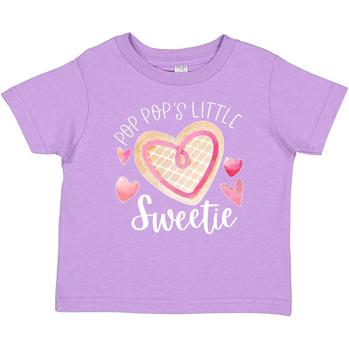 Inktastic Pop Pop's Little Sweetie Pink Heart Cookie Baby T-Shirt - Cute Outfit for Grandparents Day, Family Photos & Special Occasions
