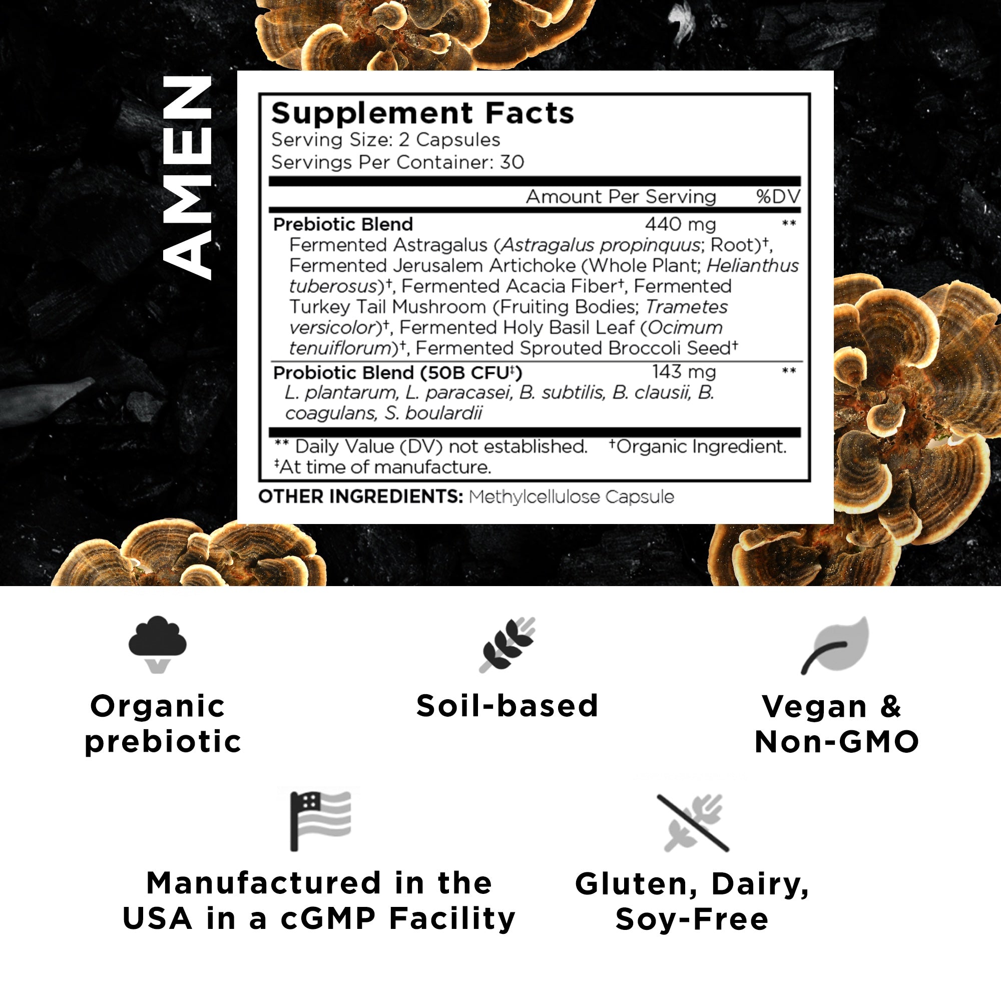 Codeage Amen SBO Probiotic 50 Billion CFUs - Soil-Based Organisms for Gut Health & Immune Support - Supports Digestion & Nutrient Absorption - Ideal for Travel, Stress & Antibiotic Recovery
