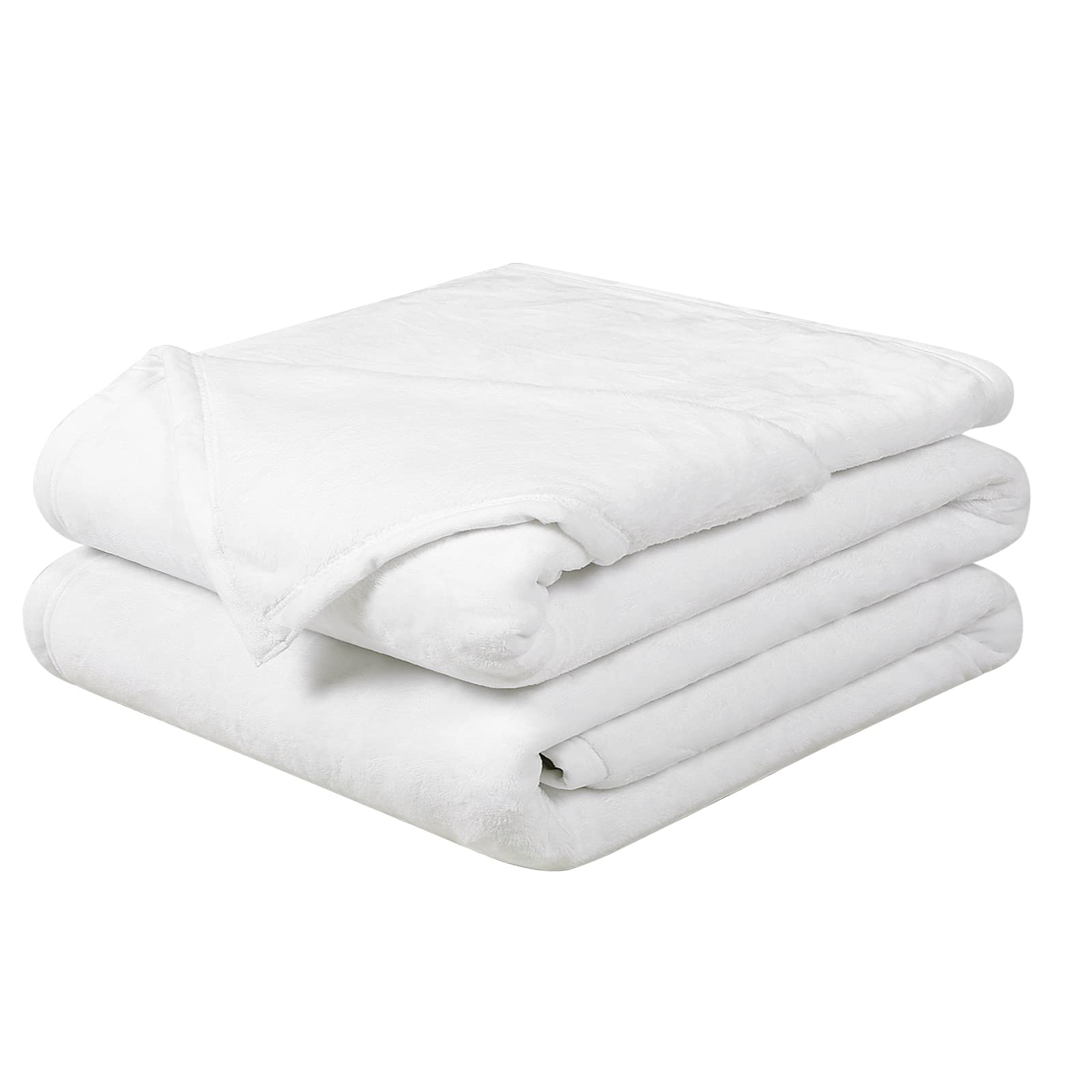 EASELAND Soft Throw Blanket - All Season Microplush Fleece Blanket for Winter Warmth (50x60 Inches, White) - Perfect for Couch, Bed, Sofa & Cozy Home Decor