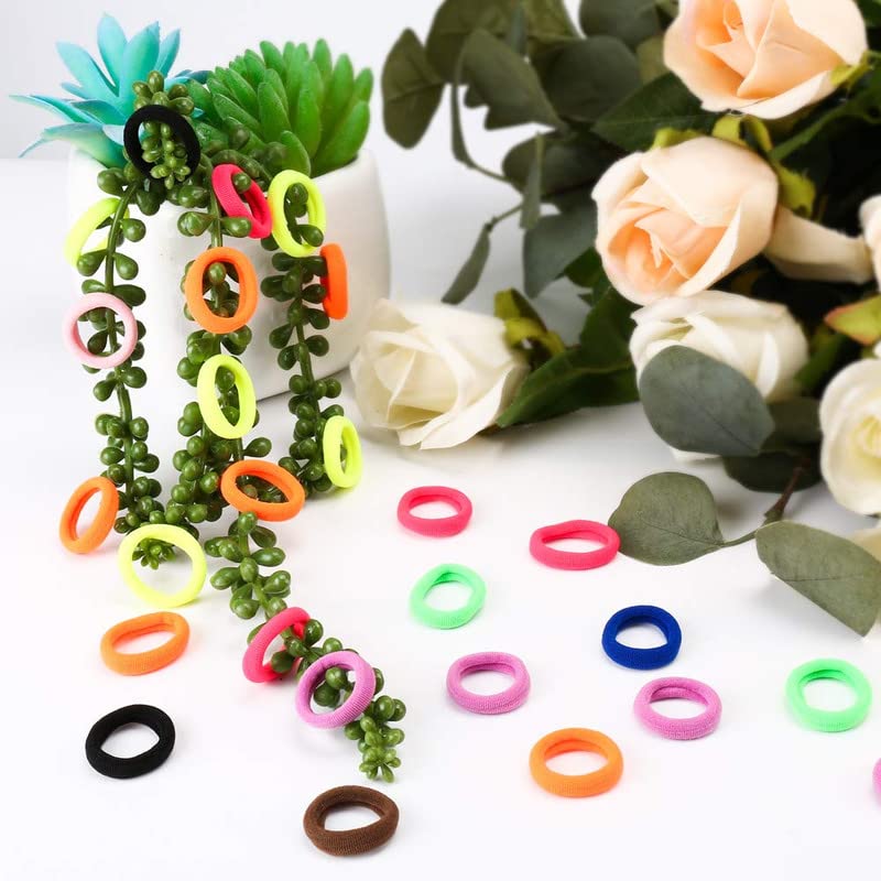 Shidara Baby Hair Ties for Girls & Toddlers - 100 Pack Soft Cotton Seamless Hair Bands | Elastic Ponytail Holders for Kids | Perfect for School, Playtime & Special Occasions