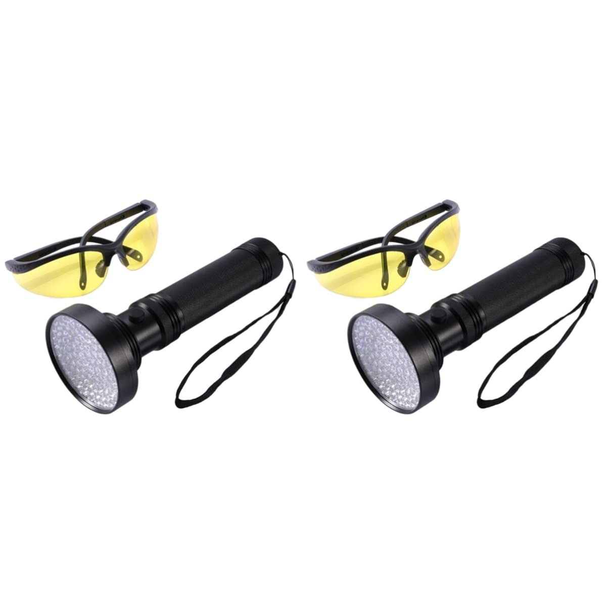 Veemoon 2-Pack LED Blacklight Flashlight with UV Glasses - Portable UV Black Light Torch for Detecting Stains, Scorpions & Counterfeit Money | Perfect for Home Inspection, Night Clubs & Security Use