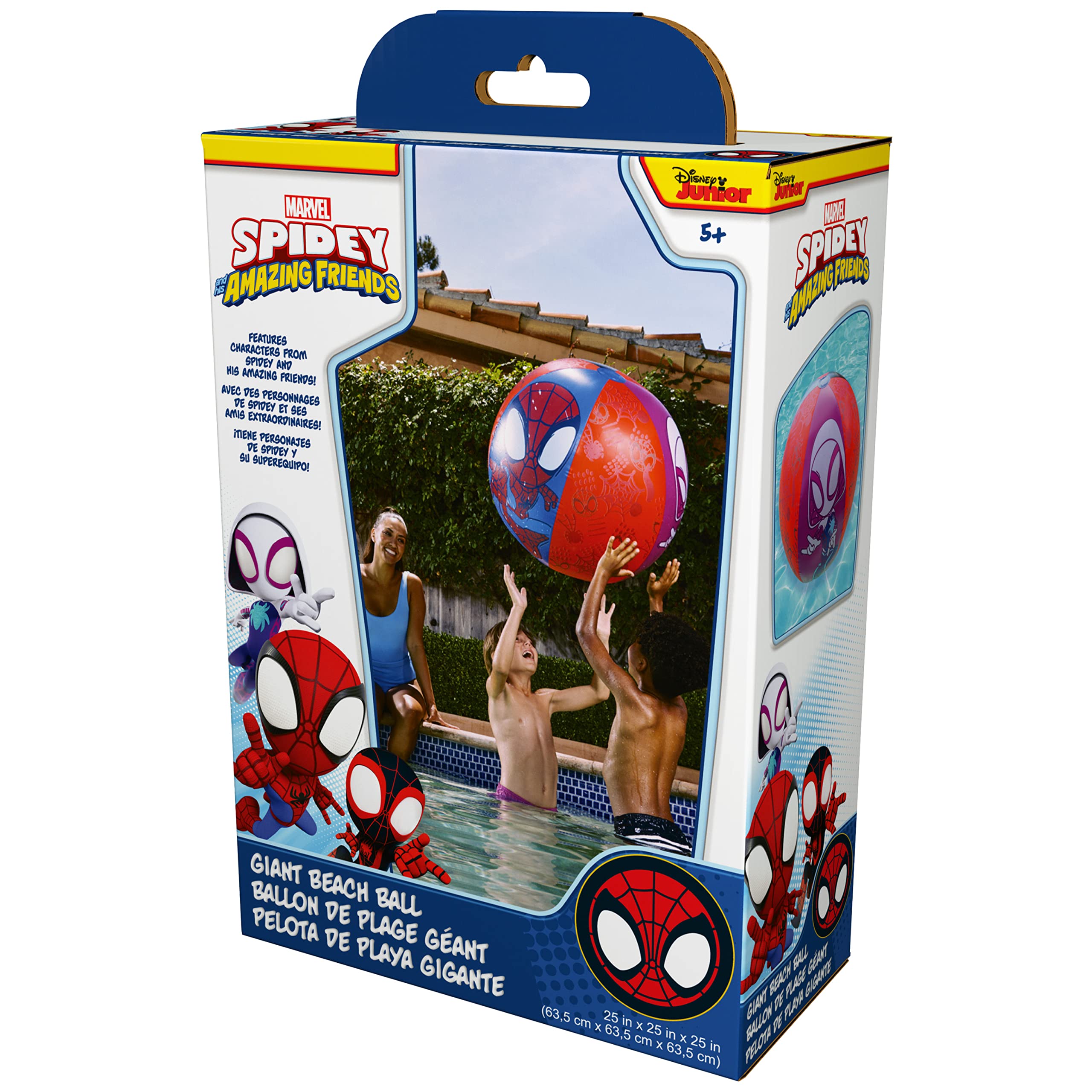 **Swimways Marvel Spiderman Giant Inflatable Beach Ball - Fun Kids Pool & Beach Toy for Ages 5+, Perfect for Swimming, Summer Parties & Outdoor Water Play**