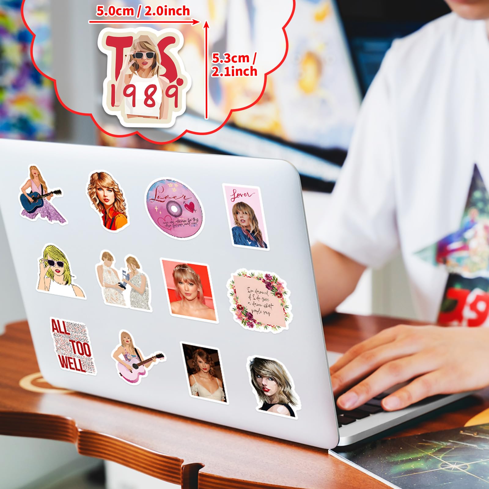 100Pcs Taylor Swift Stickers - Waterproof Vinyl Decals for Fans, Teens & Adults - Perfect for Water Bottles, Laptops, Skateboards, Guitars & DIY Crafts - Music Lover Gift & Room Decor
