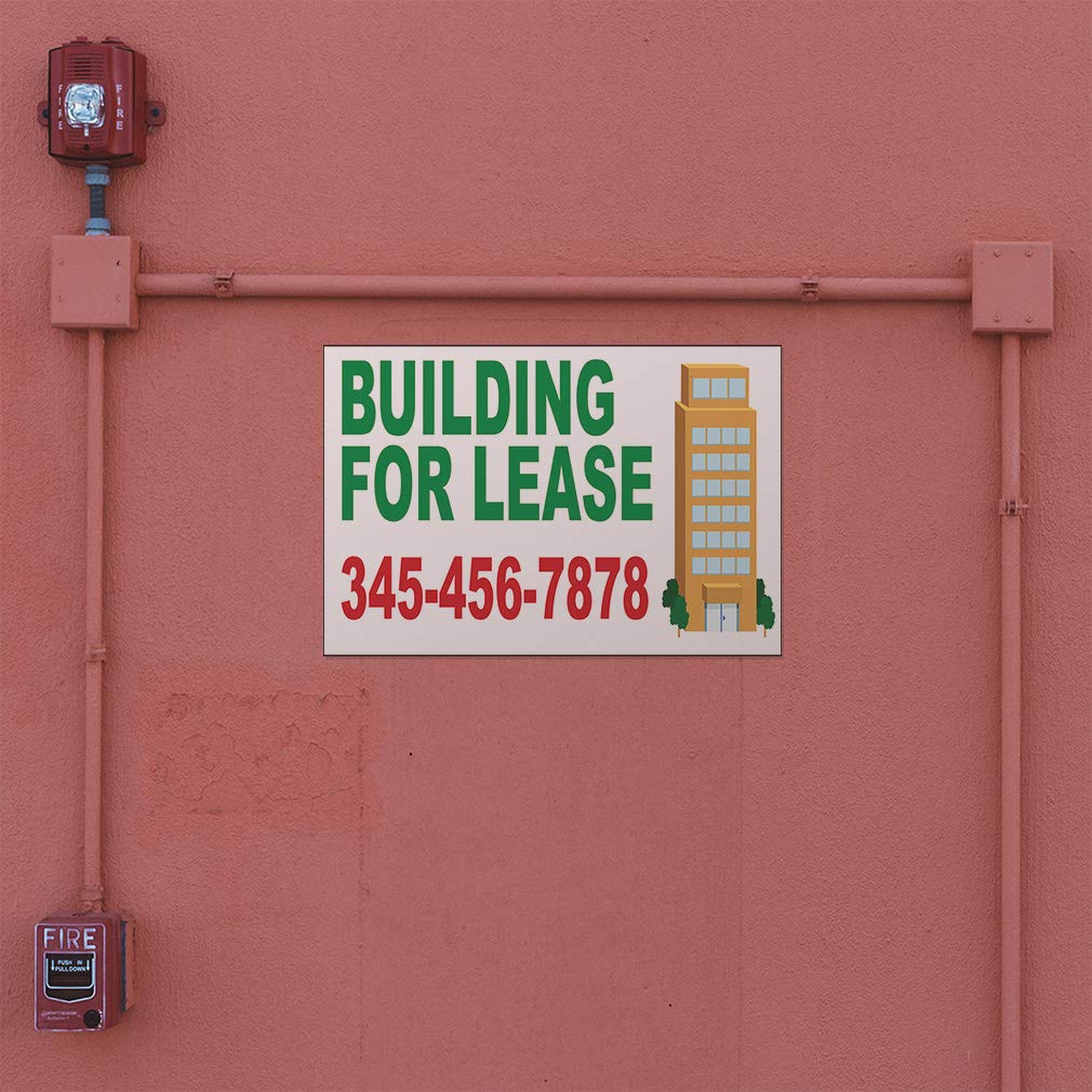 Custom Vinyl Door Decals - 24x16 Inches (Set of 10) - Business for Lease Signs, Building for Lease Stickers, Phone Number Decals - Durable Outdoor Stickers for Cars, Luggage & Bumpers - Perfect for Commercial Properties, Retail Stores & Vehicle Advertising