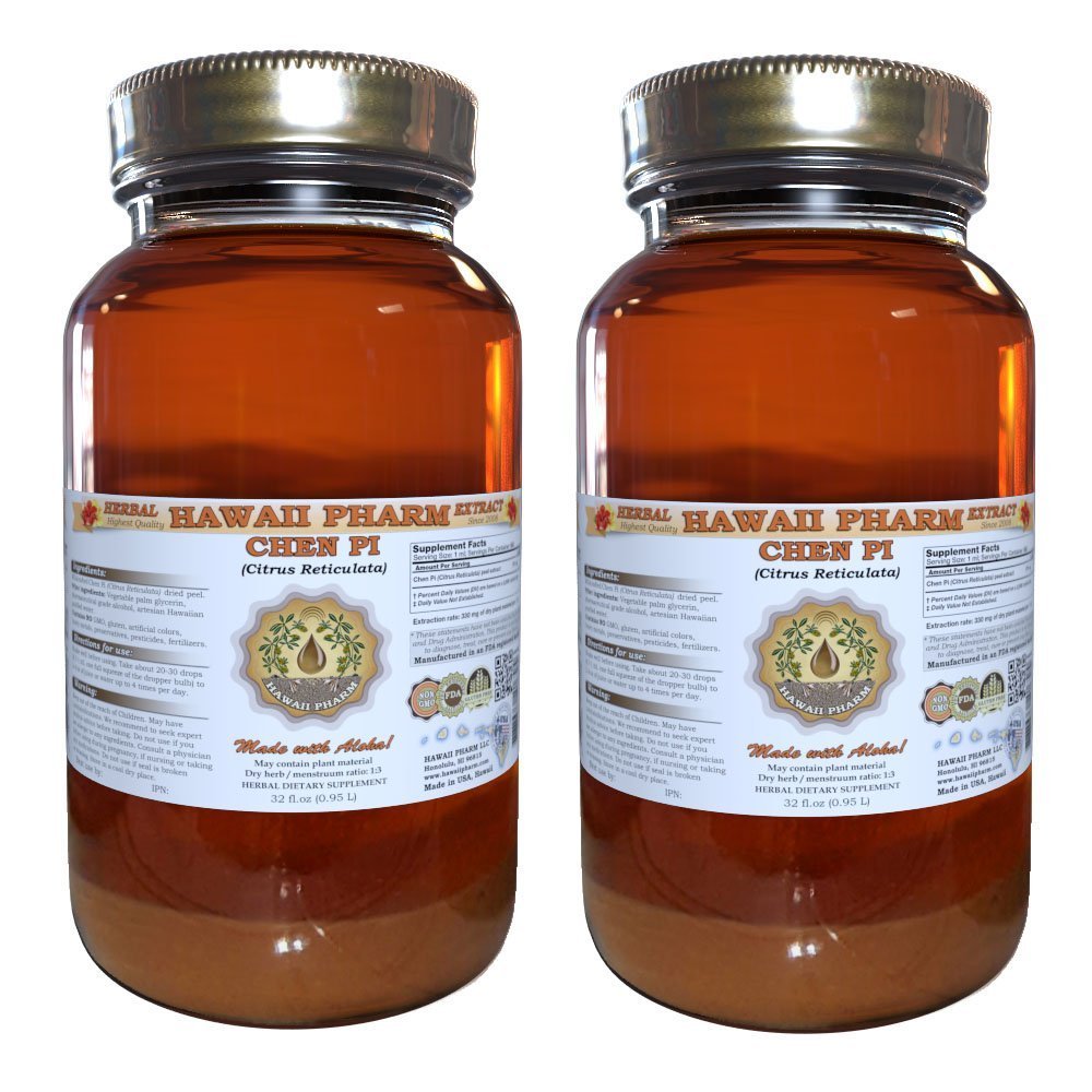 Organic Chen Pi Tincture | Pure Tangerine (Citrus Reticulata) Peel Liquid Extract | Herbal Supplement 2x32 oz Unfiltered | Supports Digestion & Boosts Immunity | Perfect for Tea, Smoothies & Wellness Routines