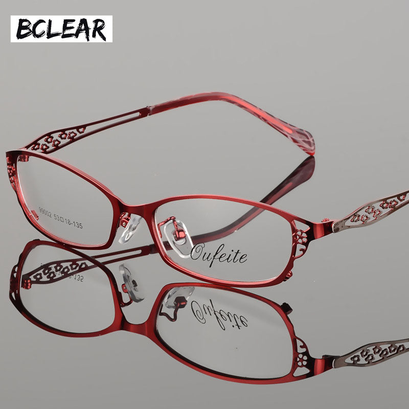 Premium Bclear Women's Metal Alloy Half-Rim Eyeglass Frames (Model S99002) - Lightweight & Durable for Work, Reading & Fashion Accessories