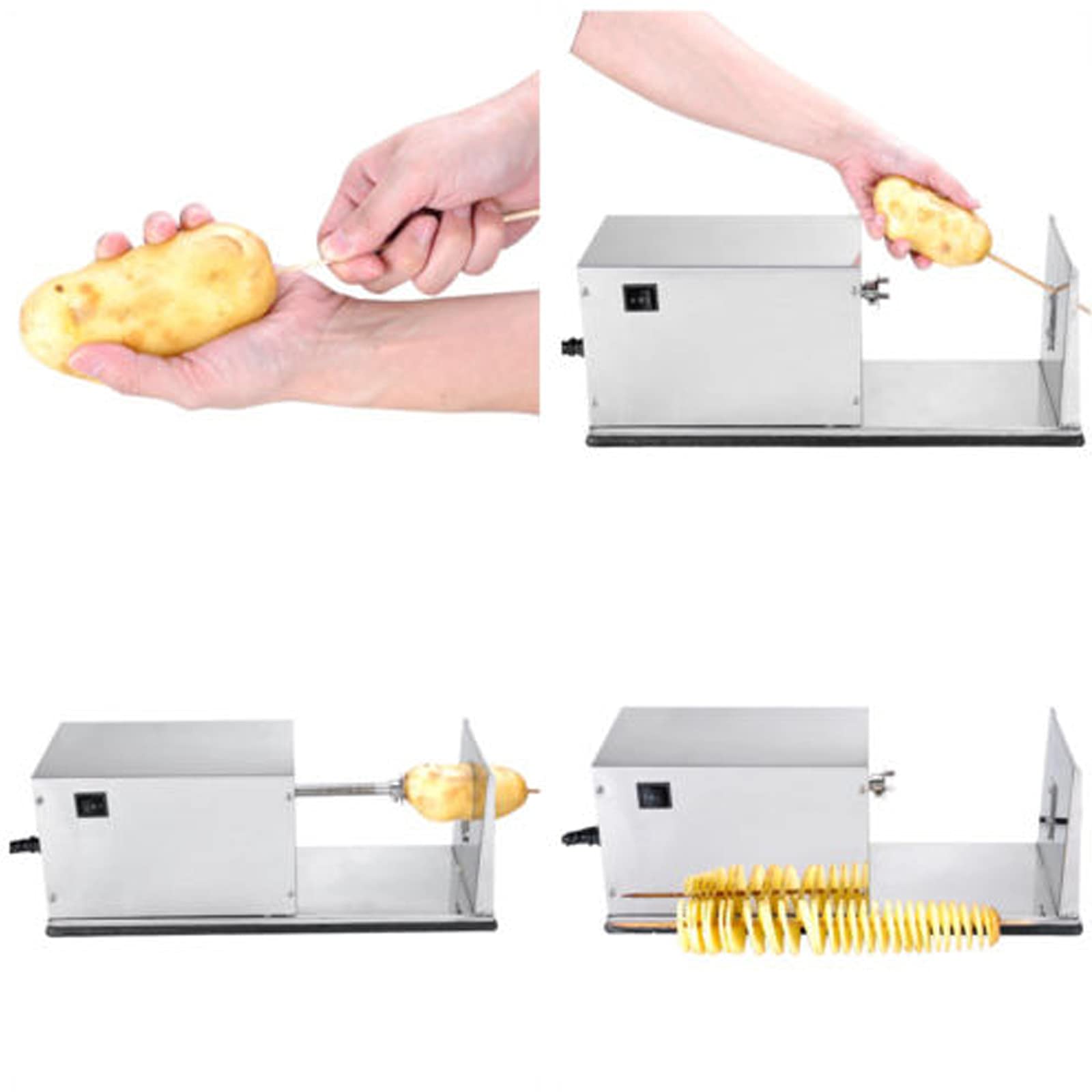 INTSUPERMAI Electric Potato Slicer Machine - Spiral & Tornado Potato Cutter for Twisted Fries, 110V | Perfect for Home Cooking, Parties, and Restaurant Food Prep