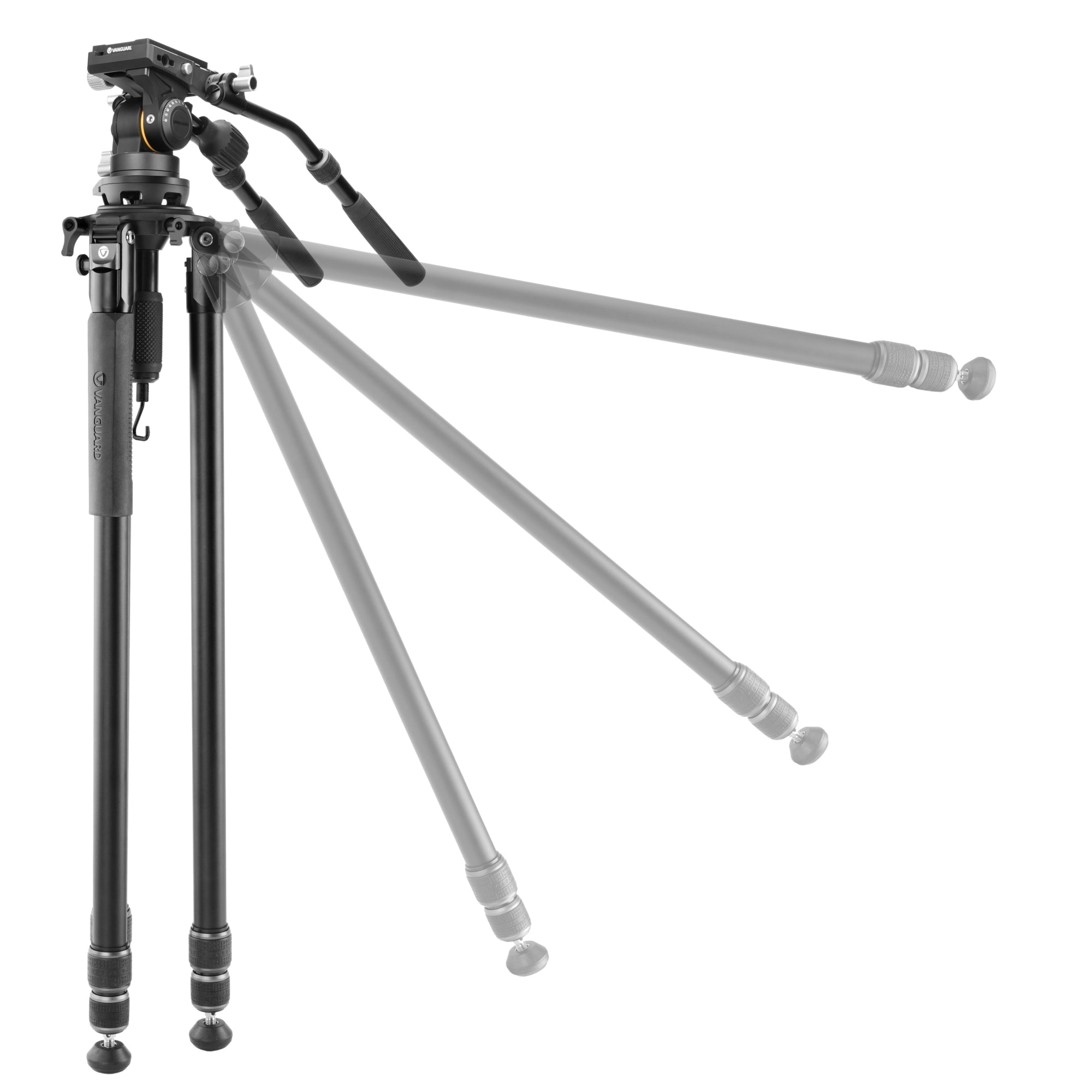 Alta Pro 3VRL 303AV18 Professional Aluminum Video Tripod with Fluid Pan Head - Heavy Duty Camera Stand for DSLR, Mirrorless, Camcorders - Perfect for Filmmaking, Live Streaming & Photography