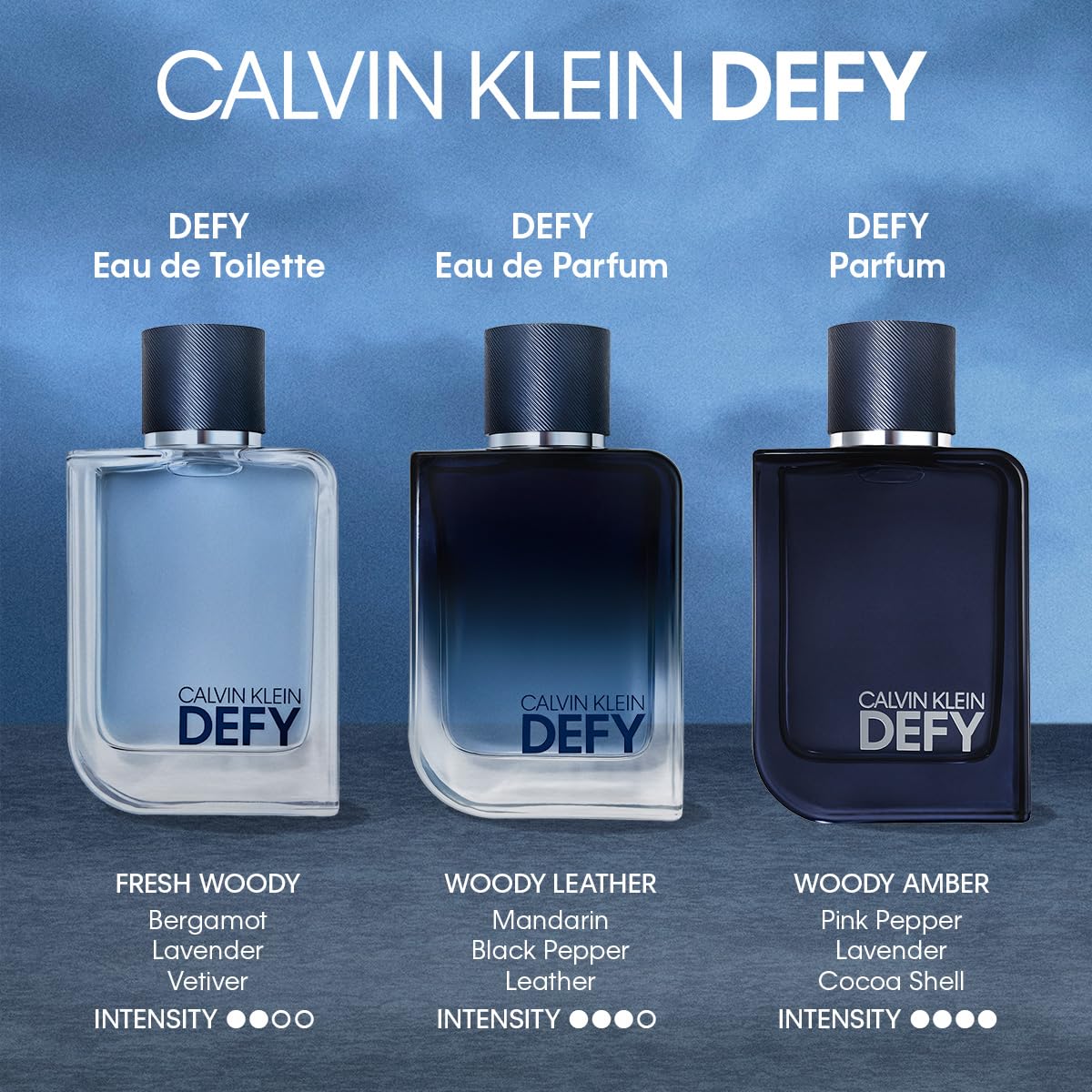 Calvin Klein Defy Parfum for Men - Woody Cologne with Mandarin Oil, Pink Pepper, Ginger & Sandalwood Notes - Long Lasting Luxury Fragrance - Perfect for Date Night, Office & Special Occasions