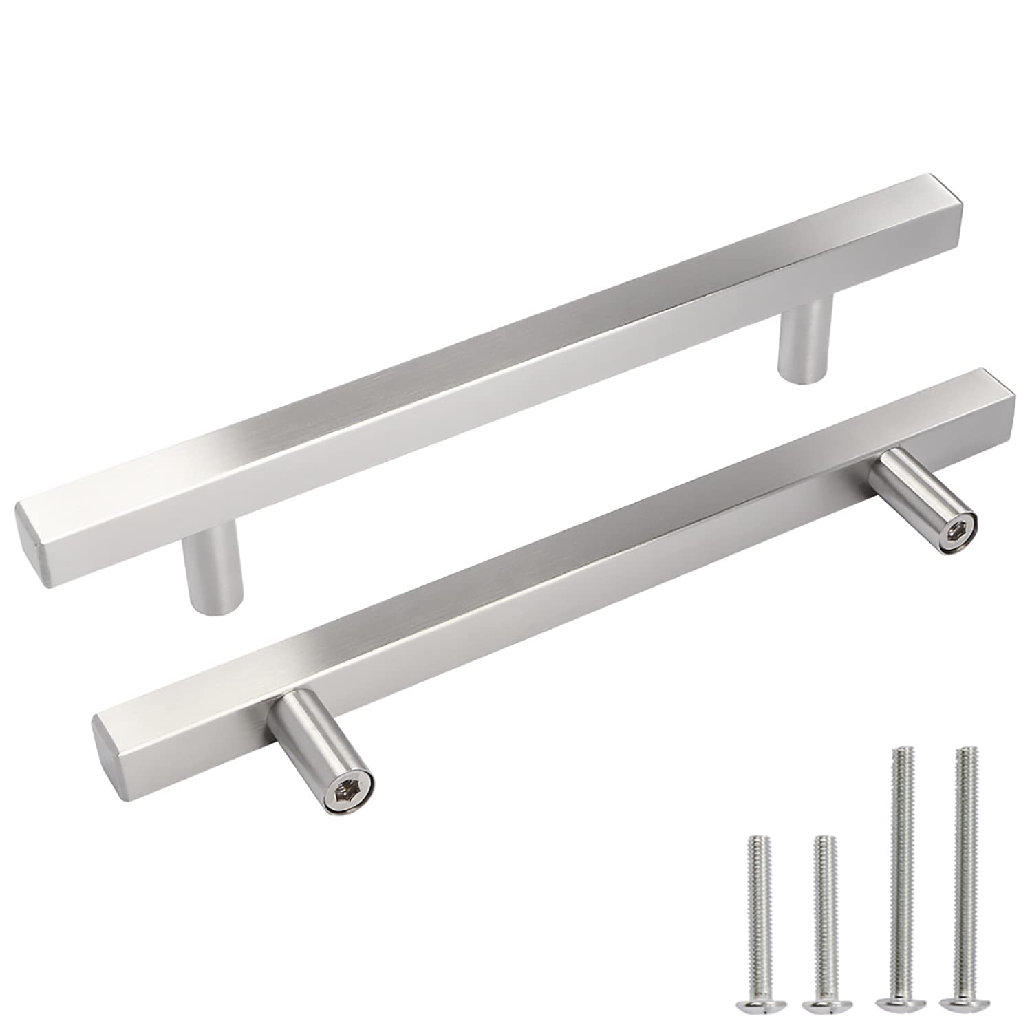 Modern Brushed Nickel Cabinet Handles - 35 Pack, 7-1/2
