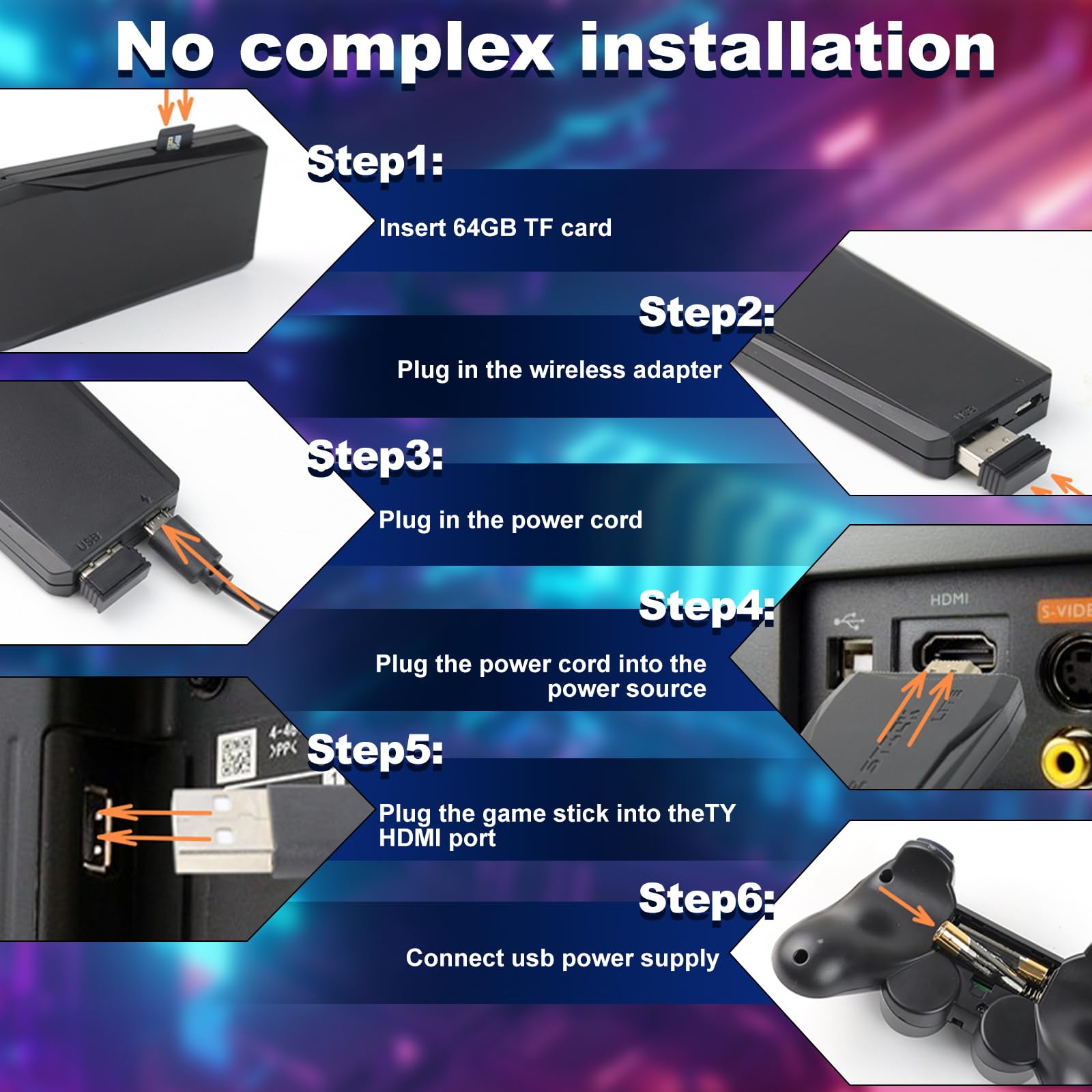 **M8 Retro Game Stick - Plug & Play Classic Gaming Console with 20,000+ Games, 9 Built-in Emulators, 4K HDMI Output, 64GB Storage & Wireless Controller - Perfect for Family Fun & Nostalgic Gaming on TV**    *(Use Case: Ideal for family entertainment, retro gaming enthusiasts, and reliving childhood memories with classic games on your modern TV.)*