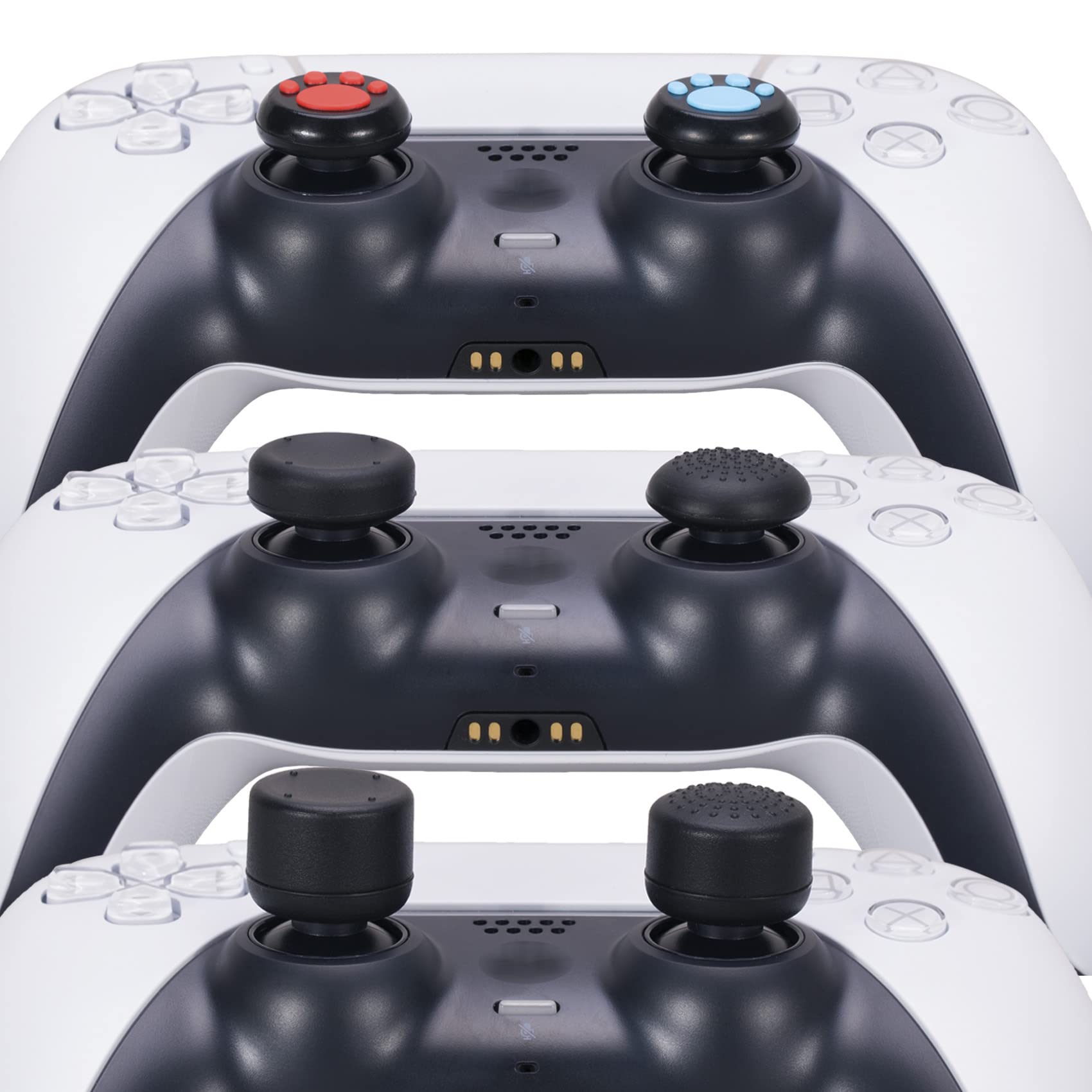 YoRHa Printed Silicone Thickened Skin Case (Makeup Skull II) for PS5 Controller - Includes 10 Grip Caps - Perfect for Gaming, Protection & Customization