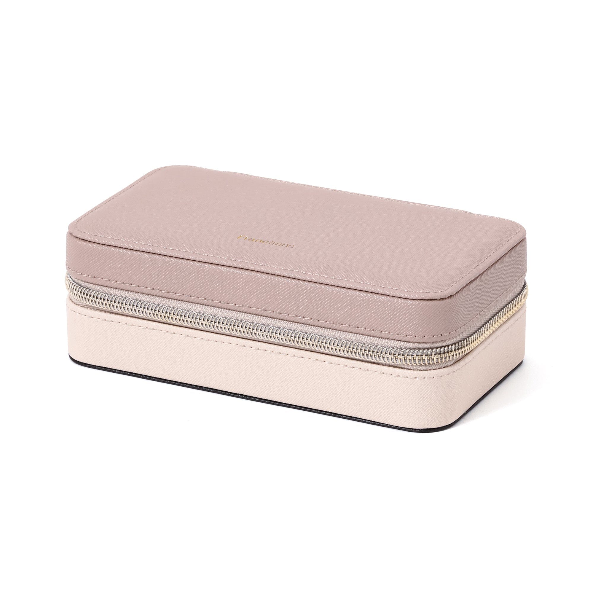 Elegant Bicolor Travel Jewelry Organizer Box - Ivory White | Perfect for Vacation, Business Trips & Gift Giving