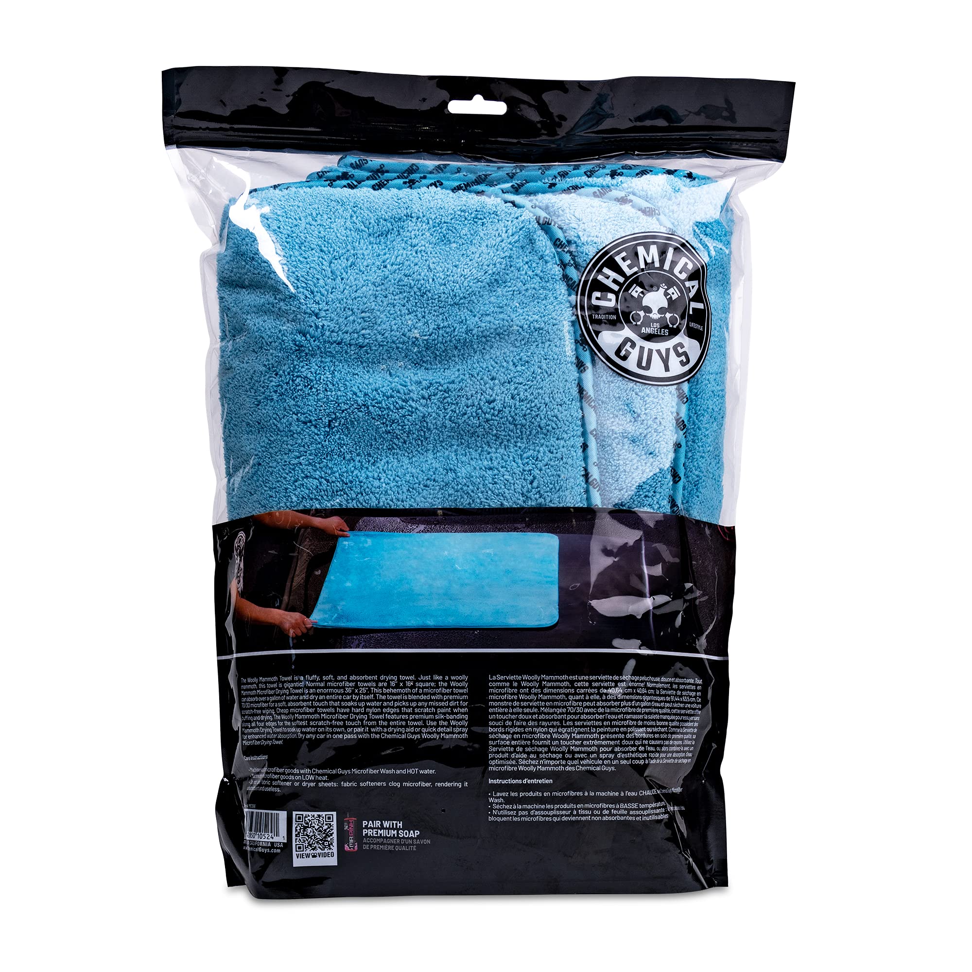 Chemical Guys Woolly Mammoth Large Microfiber Towel - Super Absorbent & Ultra Soft Car Detailing Towel for Cars, Trucks & SUVs (36