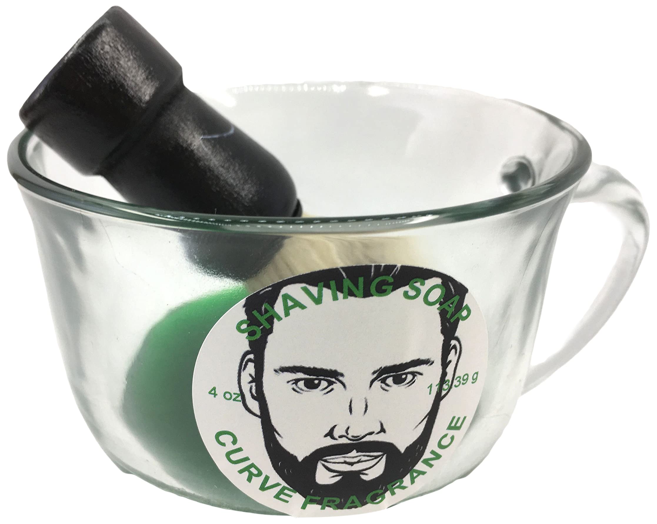 Premium Shaving Soap & Brush Set - 4oz Curve Type with Fragrance for Men - Perfect for Wet Shaving & Grooming Gifts