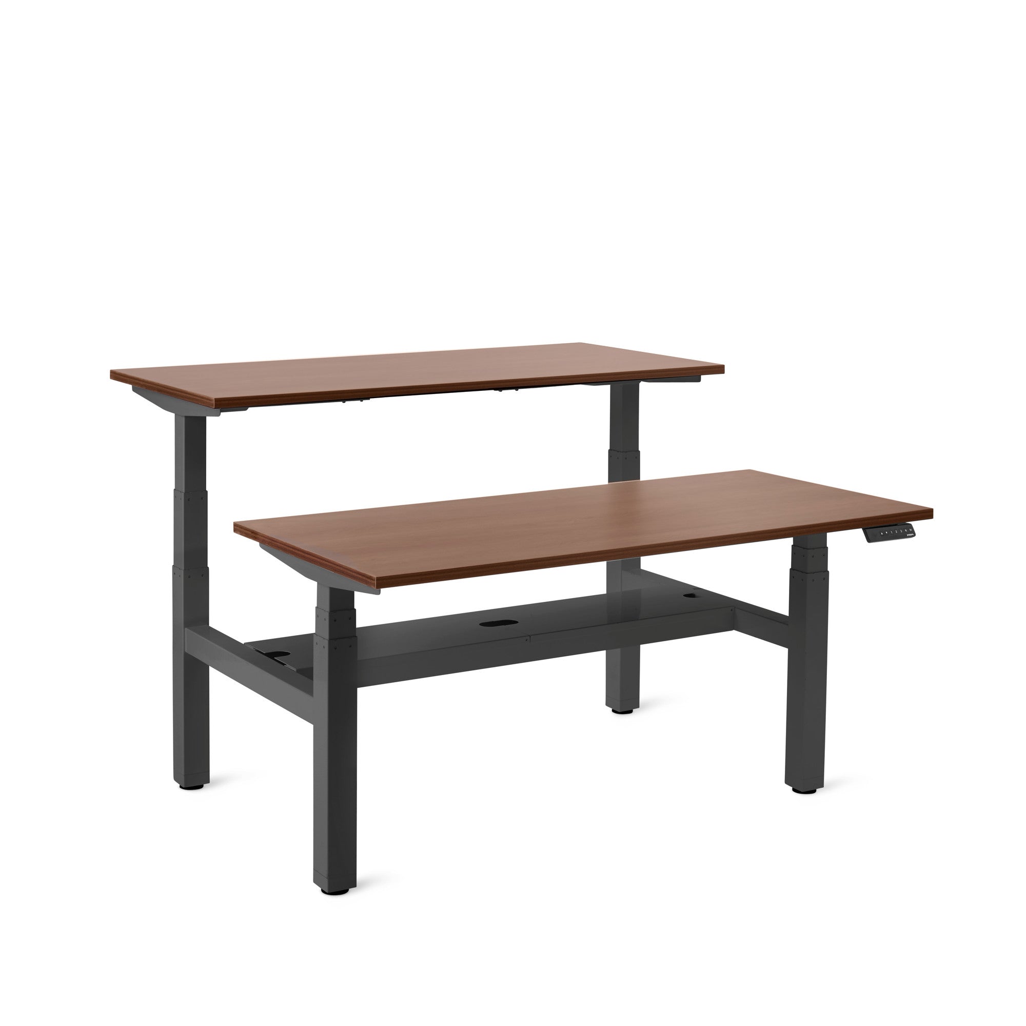 Adjustable Height Double Desk for 2 People - Series L Home Office Desk with Dual Workspace - Perfect for Shared Workspaces, Home Offices & Small Business Setups