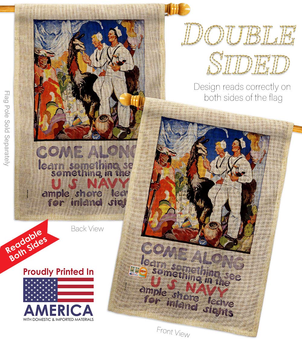 US Navy Seabee Garden Flag Kit - Double-Sided 28x40 Inch Burlap House Banner for Military Veterans & Armed Forces - Patriotic Yard Decoration Made in USA | Perfect for Memorial Day, Veterans Day & Front Porch Displays