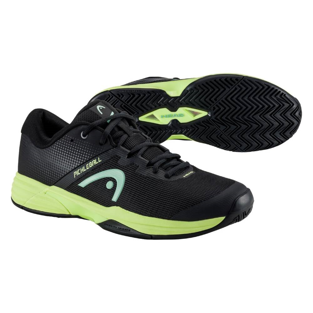 Head Revolt Evo 2.0 Men's Pickleball Shoes - Lightweight Tennis Shoes for Men with Cushioned Support - Black/Green - Perfect for Pickleball, Tennis & Court Sports