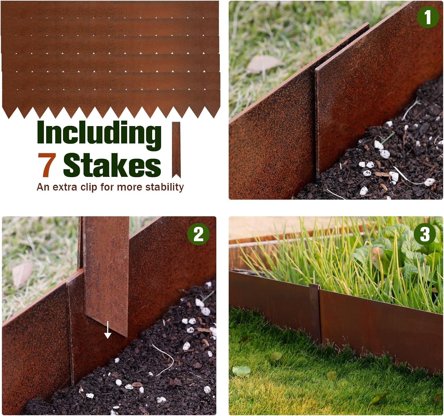 Worth Garden 6 Pack Corten Steel Landscape Edging - 40