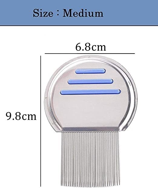 Premium Stainless Steel Lice Comb for Effective Lice & Nit Removal - 2-Piece Set | Safe & Gentle Head Lice Treatment for Kids & Adults | Ideal for Home, School & Travel Use