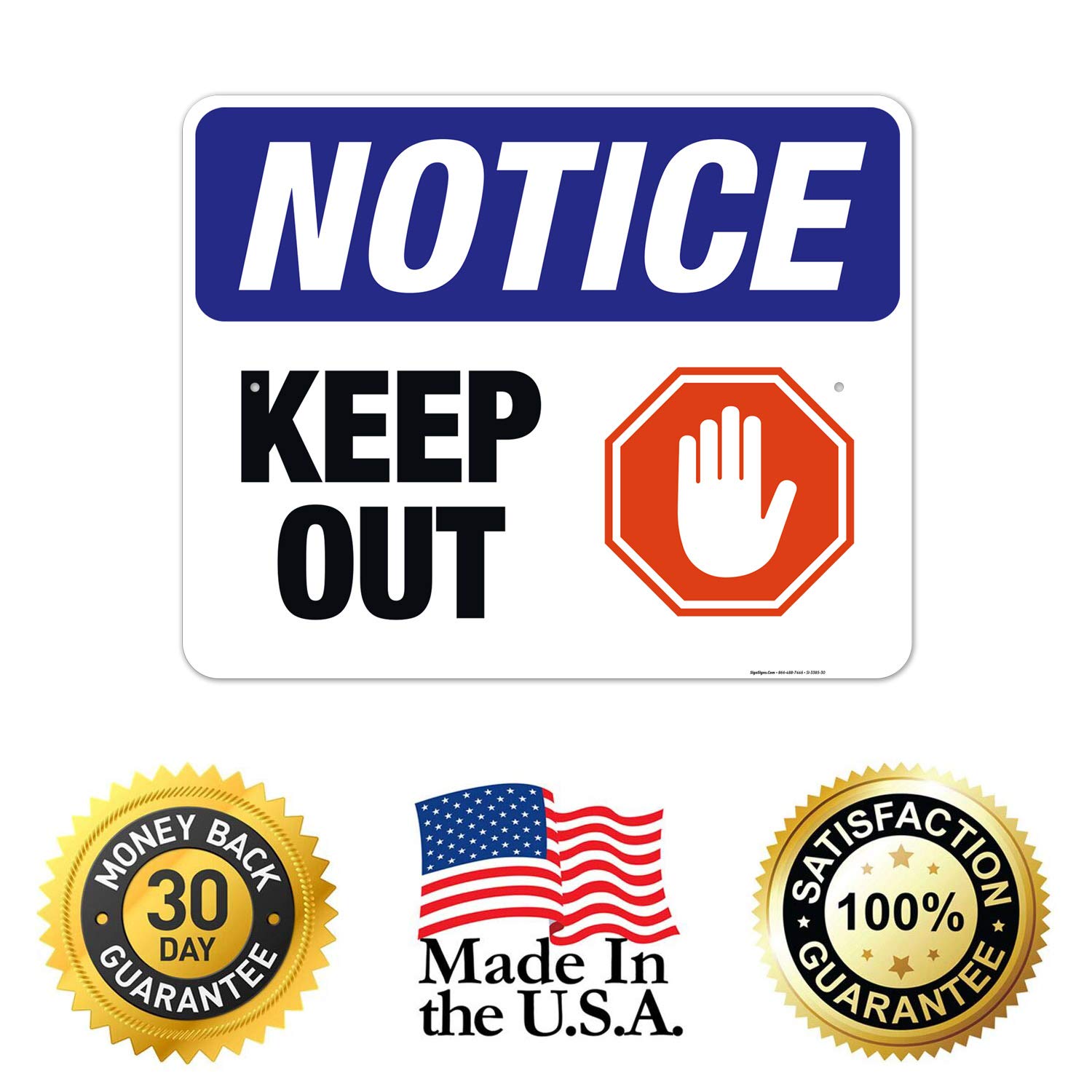Keep Out Sign - OSHA Approved 24x30 Inches, Rust-Free .063 Aluminum, Fade Resistant for Indoor & Outdoor Use - Made in USA - Perfect for Construction Sites, Warehouses & Restricted Areas