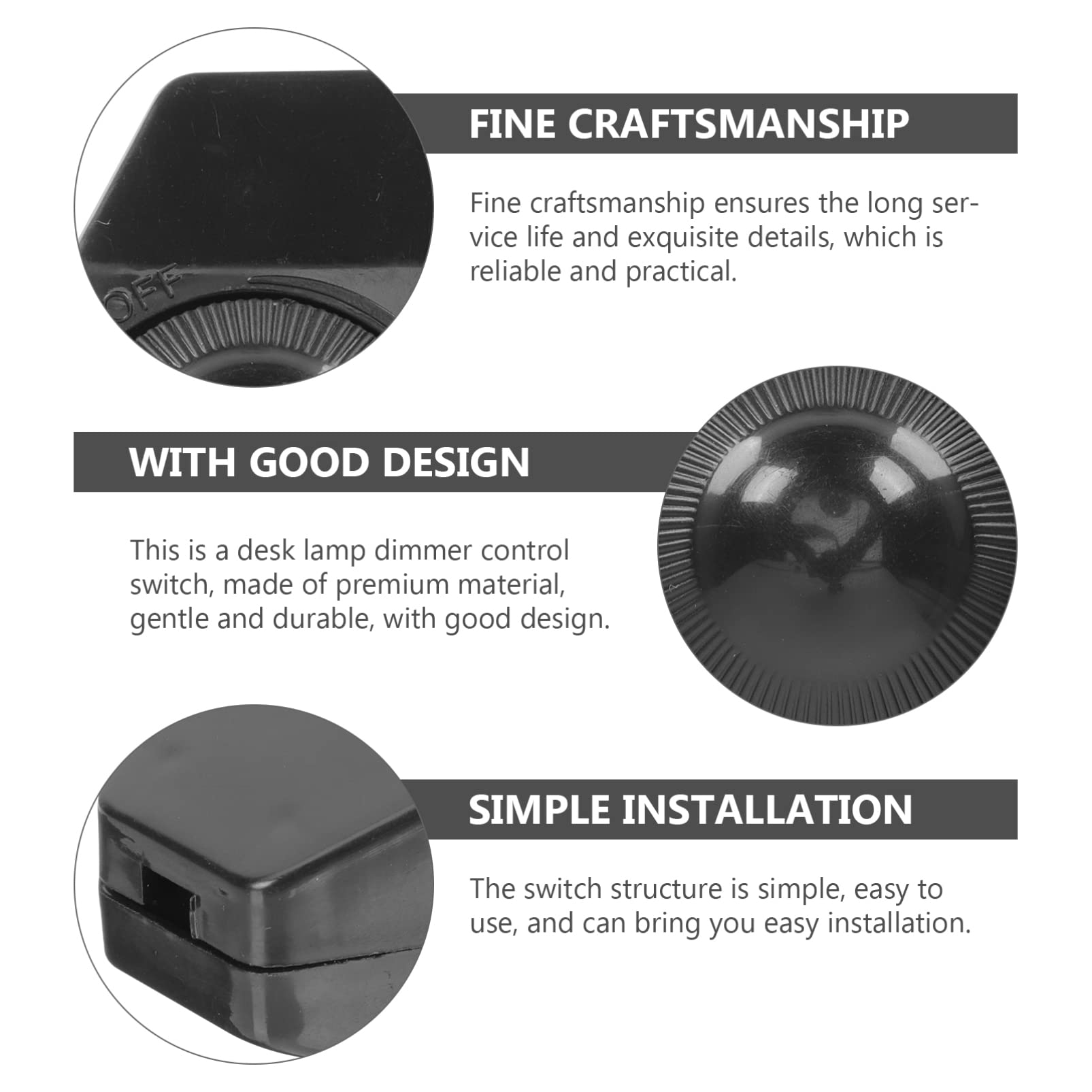 4PCS Rotary Cord Adjustable Slide Control Lamp Dimmer Switch - Replacement for Table Lamps, Desk & Bedroom Lights - Perfect for Kitchen, Living Room & Home Office Lighting Control
