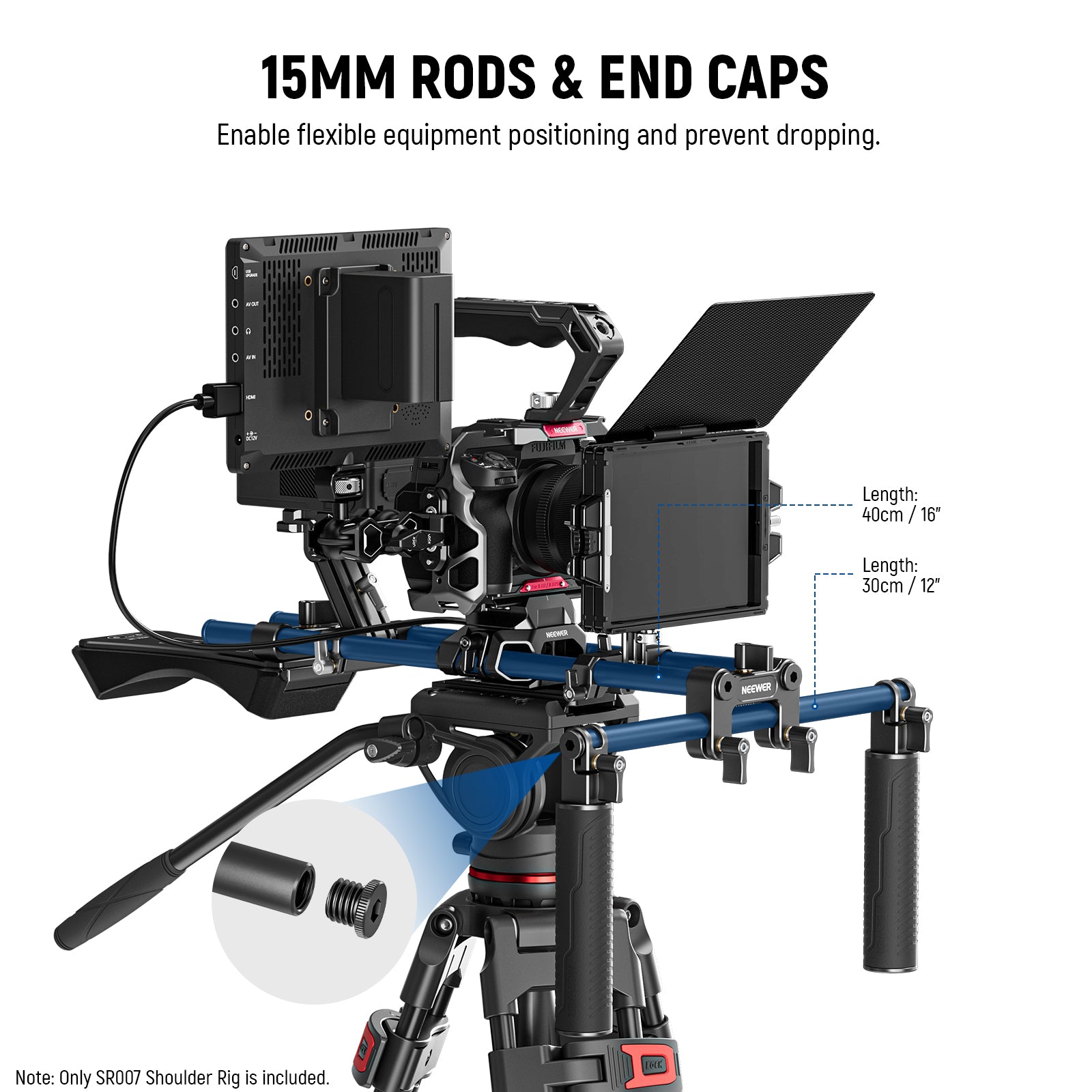 NEEWER SR007 Universal Shoulder Rig Kit for DSLR Camera - Professional Stabilizer with Adjustable Handles, Matte Box & Follow Focus - Perfect for Filmmaking, Vlogging, and Video Production