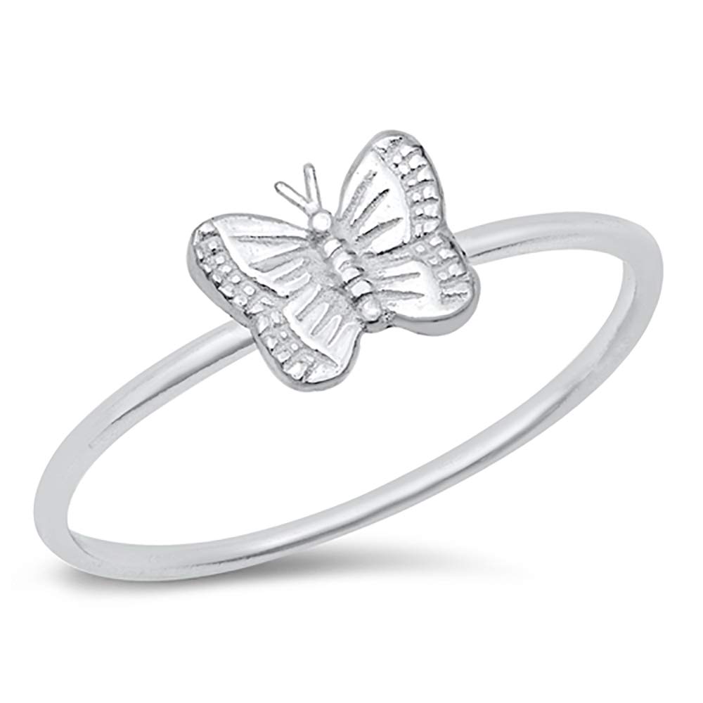 Elegant High Polished Sterling Silver Butterfly Ring for Women - Perfect Gift for Birthday, Anniversary & Everyday Fashion Jewelry