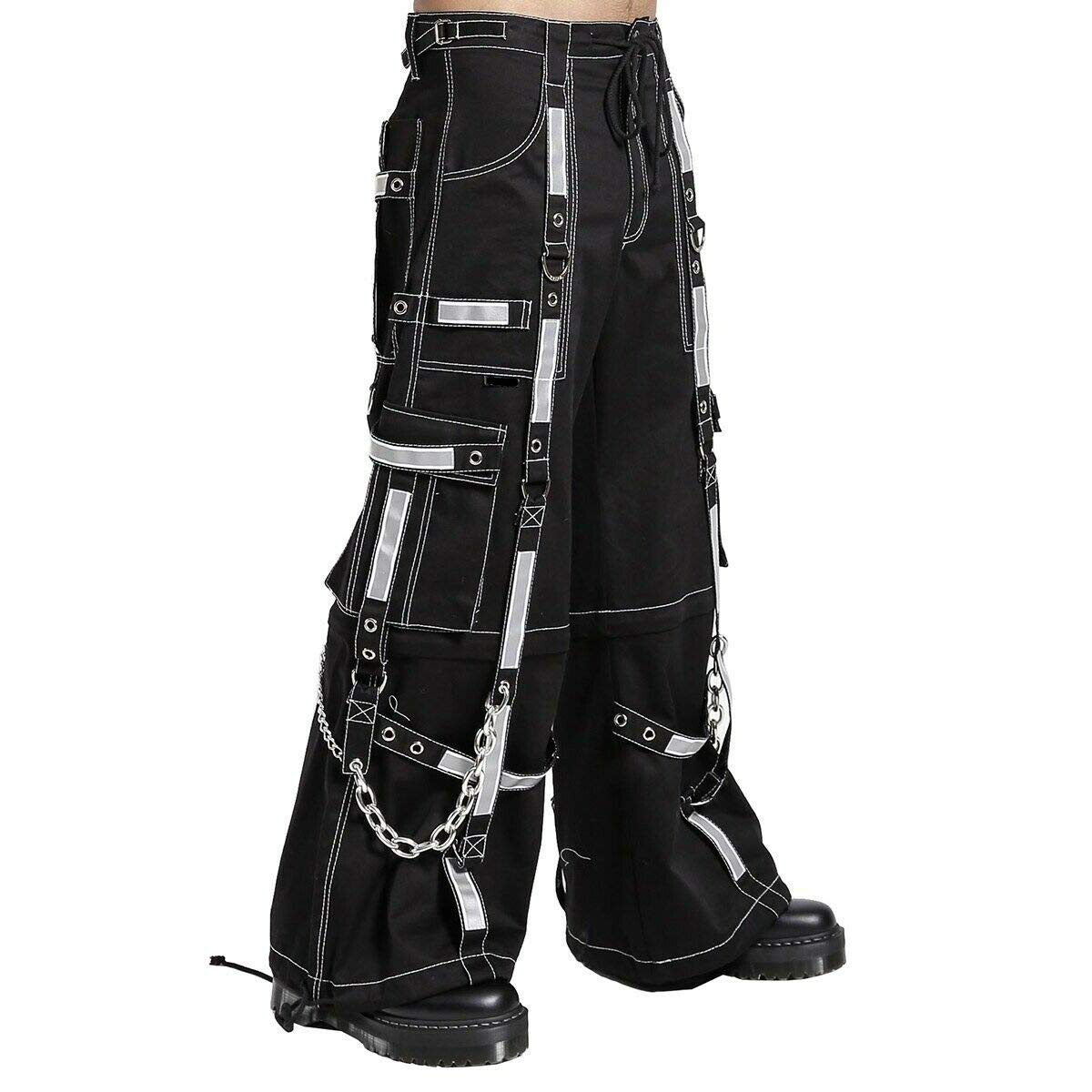 Premium Gothic Bondage Reflective Pants for Men - Punk Rock Emo Style Alternative Shorts | Perfect for Concerts, Nightclubs & Alternative Fashion