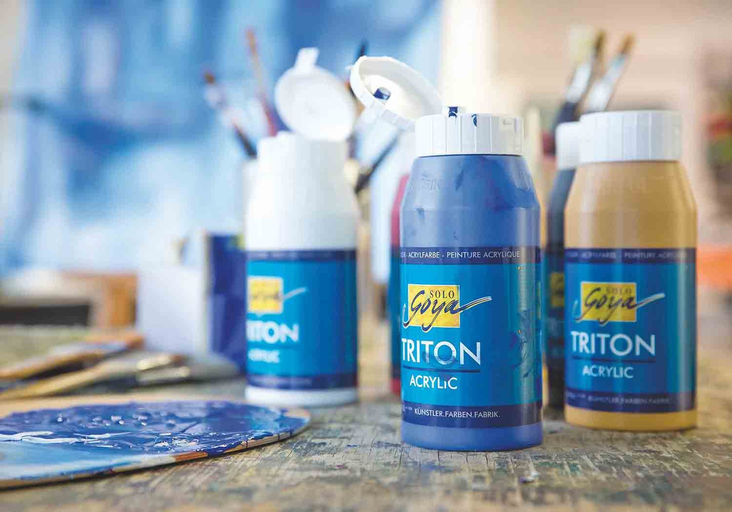 IDEN Grosshandelshaus Berlin Solo Goya 17002 Triton Acrylic Basic Paint - Bianco (033 Mischweiss) 0.75L - Premium White Acrylic Paint for Artists & DIY Projects - Perfect for Canvas, Wood & Home Decor