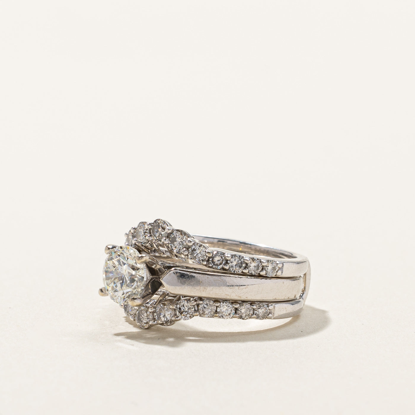 1.69ctw Prong Set Diamond Wedding Ring Set for Women - Size 5.75 | Elegant Bridal Jewelry for Engagement, Anniversary & Special Occasions