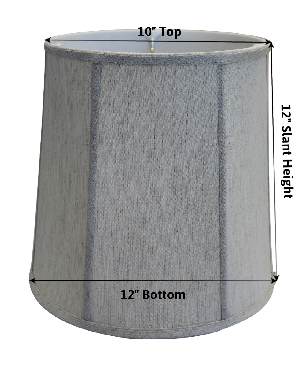 12W x 12H SLIP UNO FITTER Textured Oatmeal Drum Lamp Shade - Perfect for Bedroom, Living Room & Office Lighting Decor