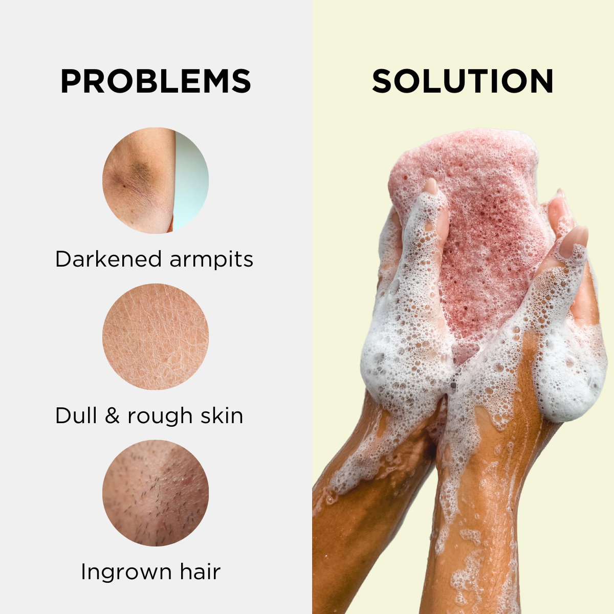 2 in 1 Konjac Body Sponge - Exfoliating & Cleansing Facial & Body Scrub - Natural Vegan Skincare for Soft Smooth Skin - Perfect for Shower, Bath & Daily Skincare Routine