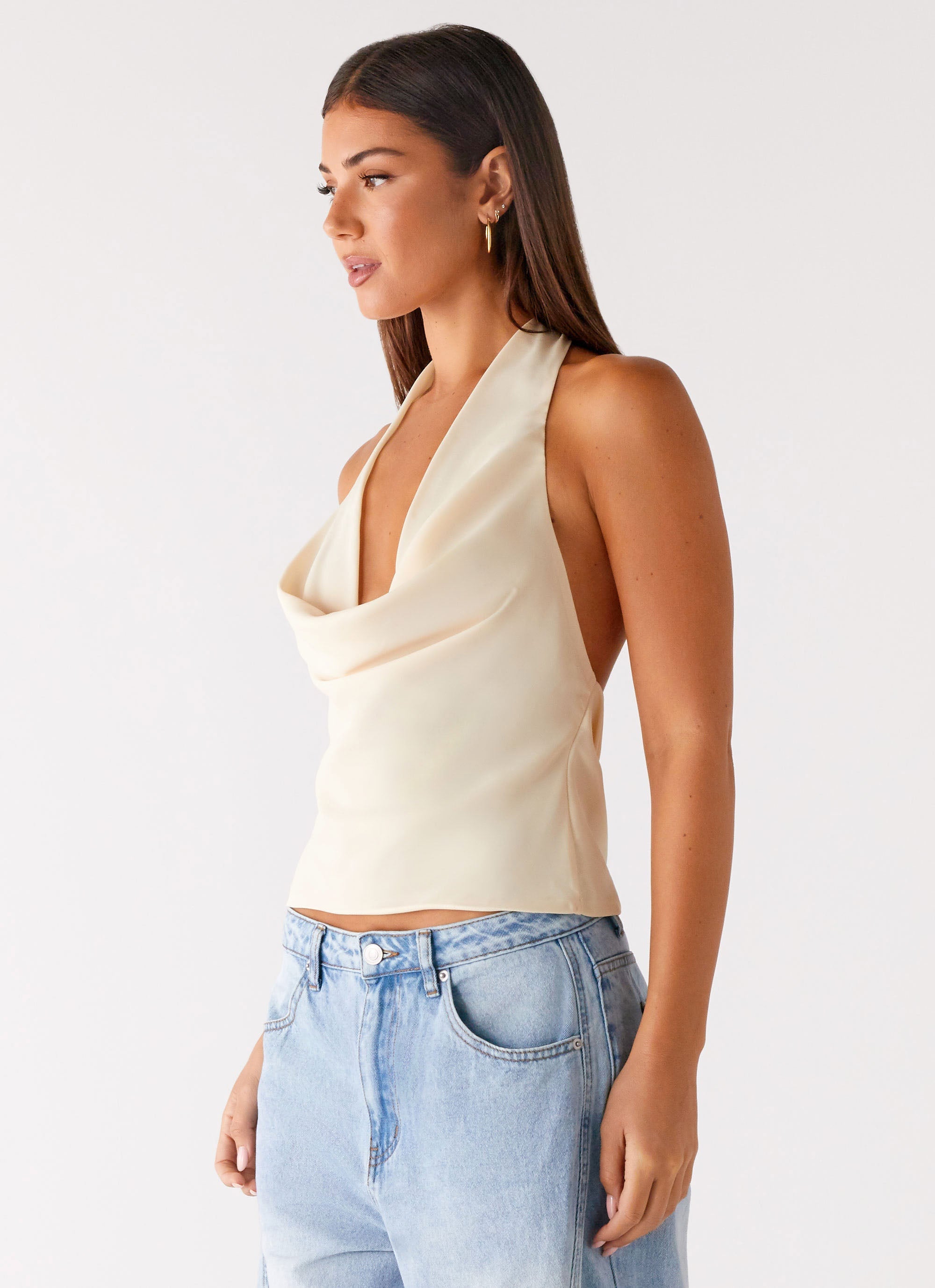 Charli Cowl Top - Women's Lemon Yellow Knit Sweater | Cozy Fall & Winter Layering for Casual Outfits & Office Wear