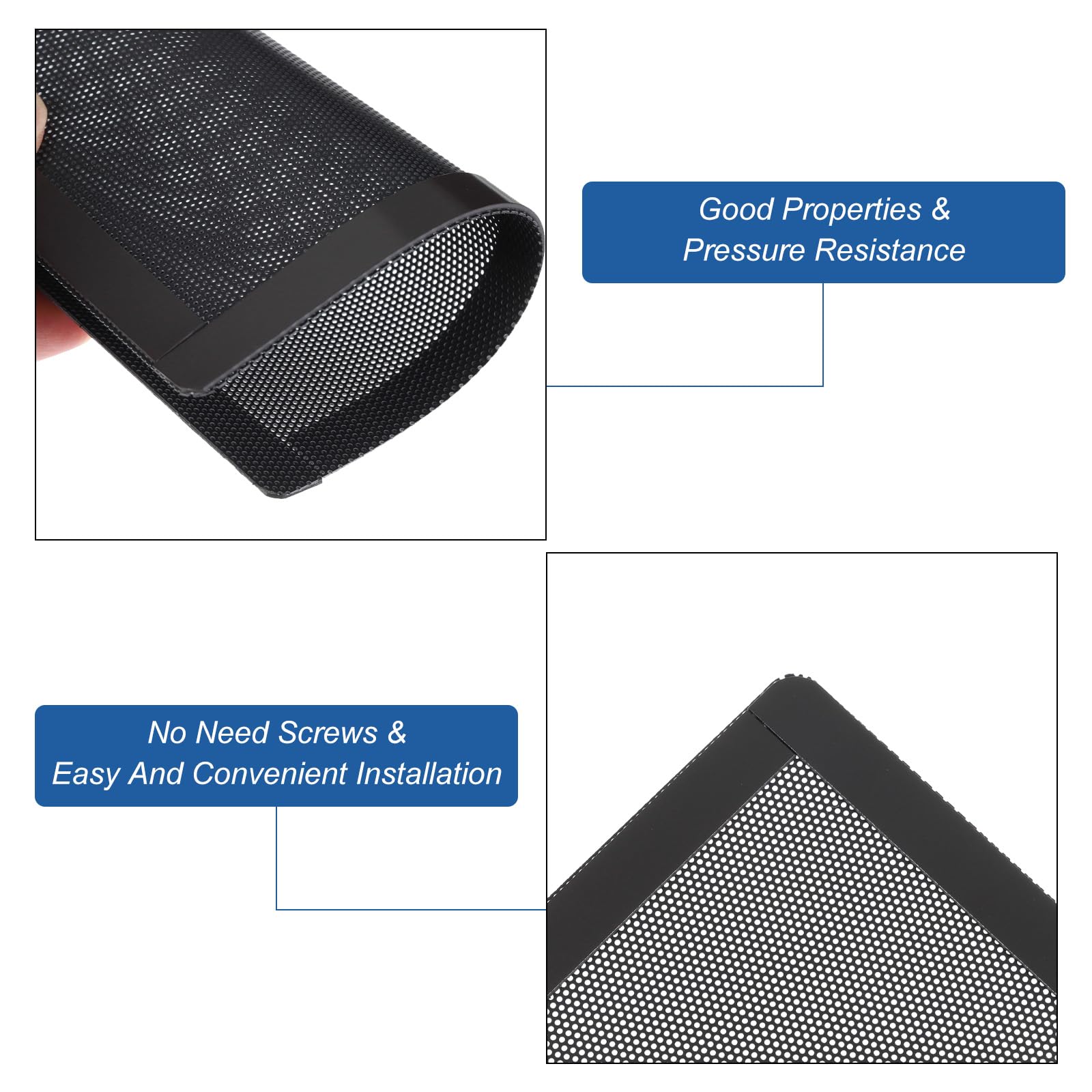 MECCANIXITY 3PCS 150x150mm Magnetic PC Dust Filter - Black PVC Computer Case Cooler Dustproof Mesh Cover for PC Chassis, Speakers & Gaming Rigs | Perfect for Dust Protection & Improved Airflow in Home/Office Setups