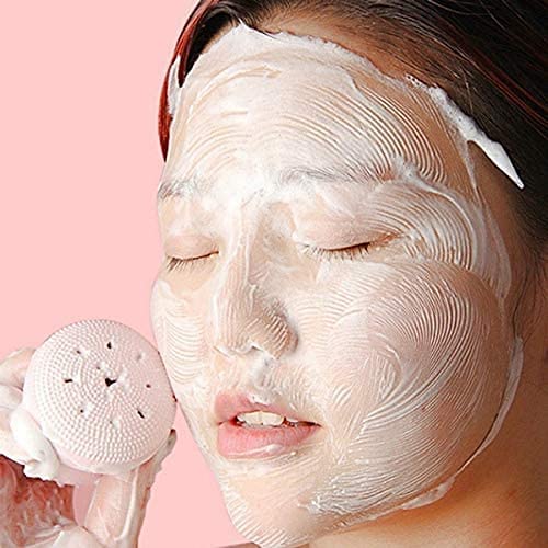 100% Natural Jade Roller & Silicone Face Cleansing Brush Set - Facial Massage Tool for Glowing Skin | Perfect for Daily Skincare Routine, Anti-Aging & Relaxation