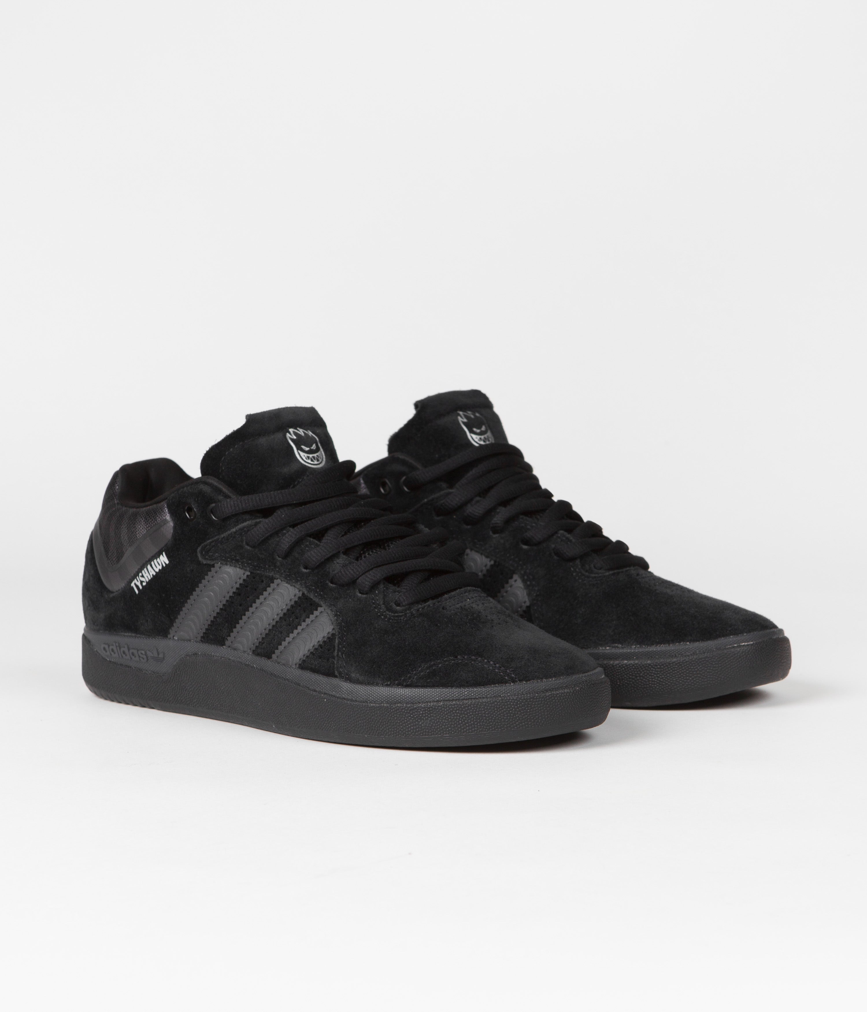 Adidas x Spitfire Tyshawn Shoes - Core Black / Grey Five / Silver Metallic | Skateboarding Sneakers for Men | Perfect for Streetwear & Urban Fashion