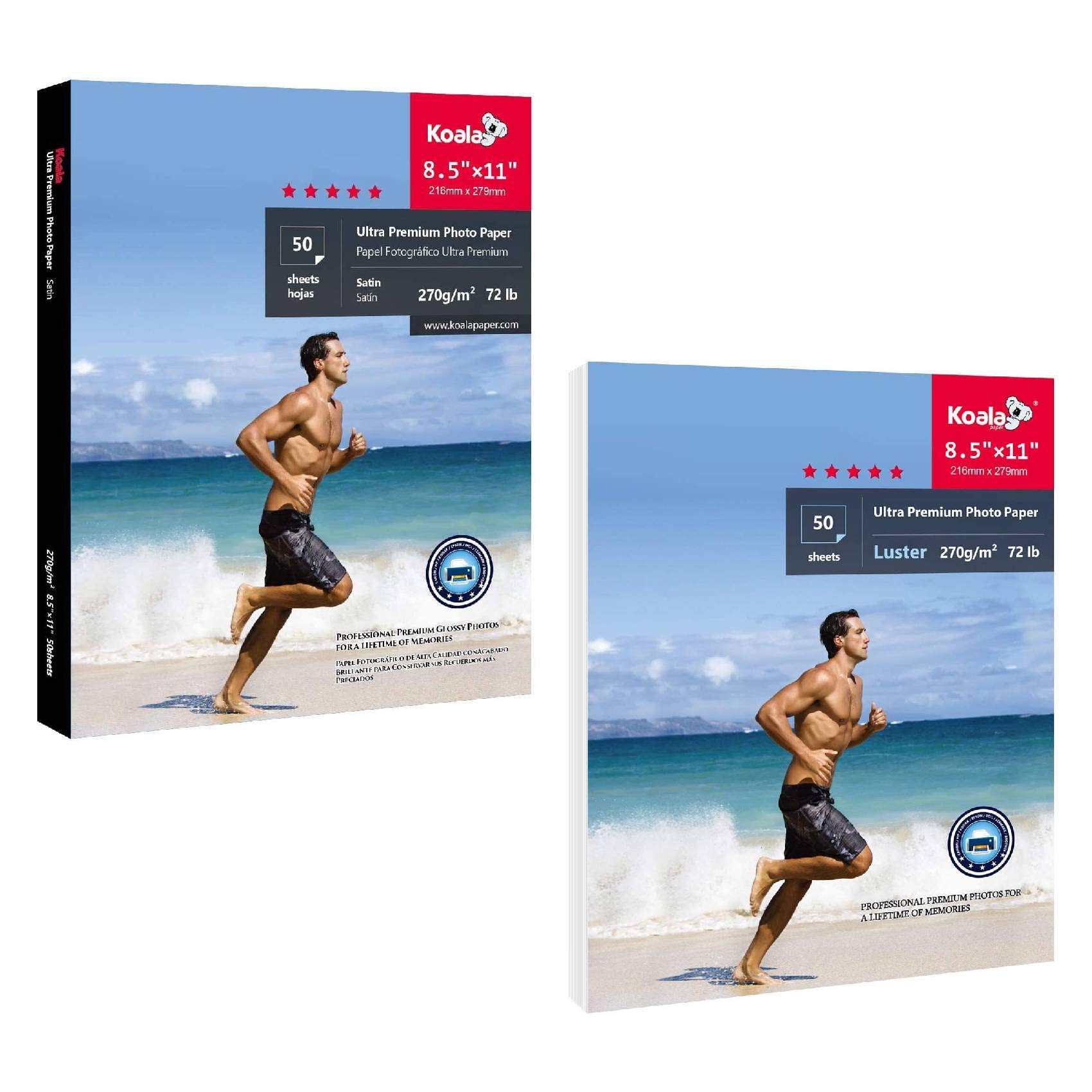 Premium Satin & Luster Photo Paper 8.5x11 Inch - 72lb Heavyweight Inkjet Printer Paper for Professional Photos, Art Prints, and Presentations - Ideal for Home, Office, and Photography Studios