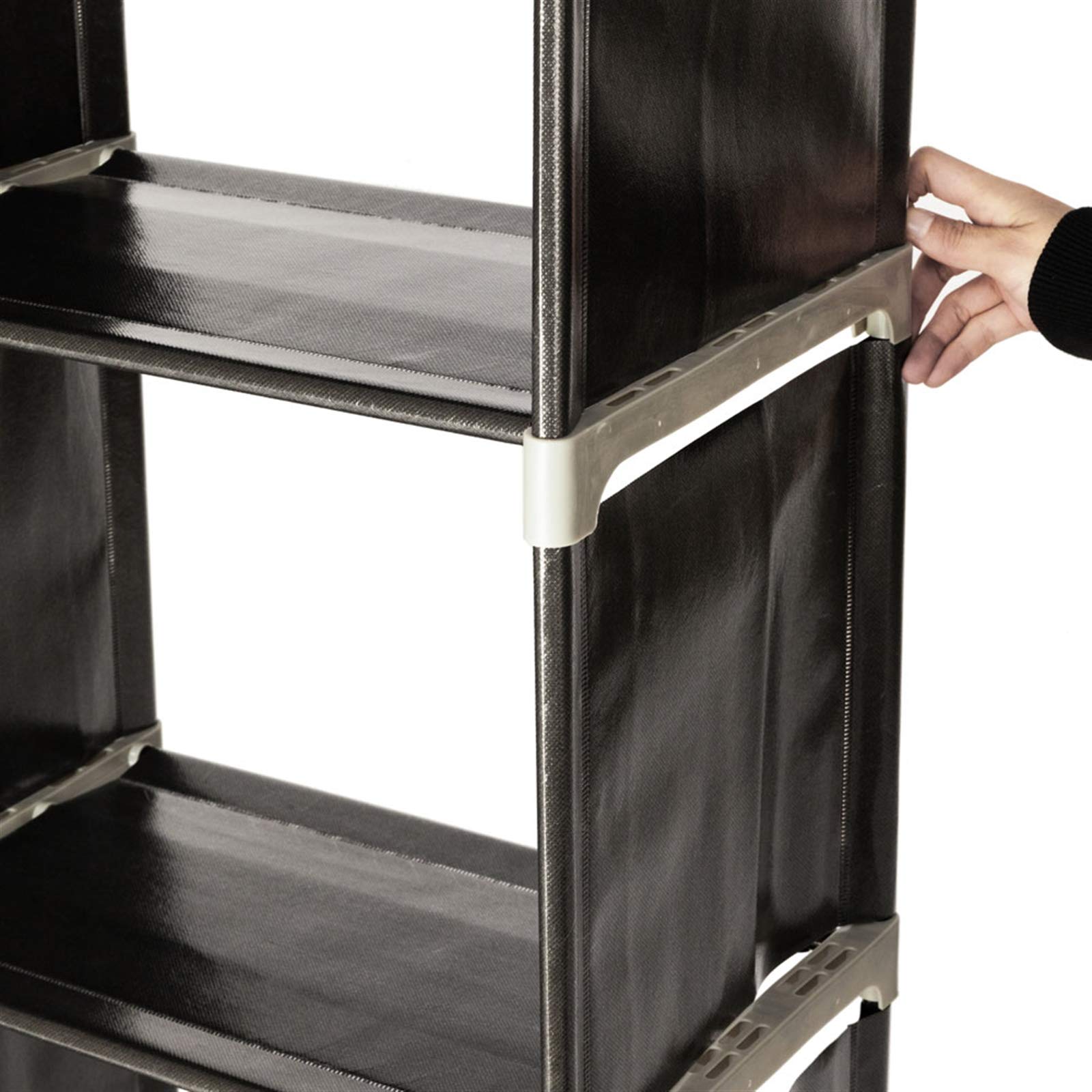 9 Cube Storage Organizer - DIY Closet Cabinet & Bookshelf with Fabric Shelves for Home, Office, Bedroom - Perfect for Organizing Clothes, Toys & Office Supplies (Black, 3-9 Cube)