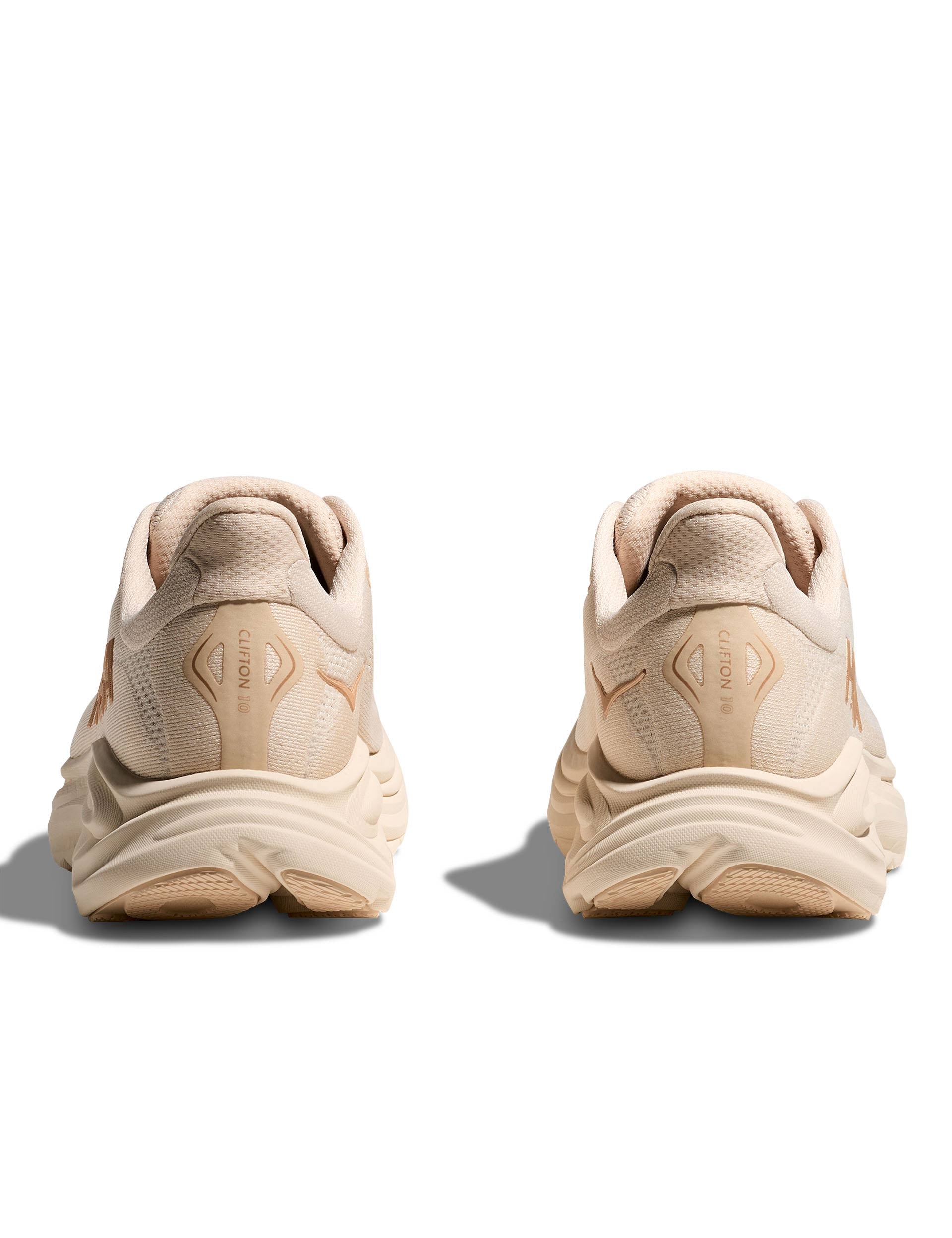 HOKA Clifton 10 Running Shoes for Men & Women - Lightweight Cushioned Sneakers in Vanilla/Birch - Perfect for Road Running, Jogging & Daily Wear