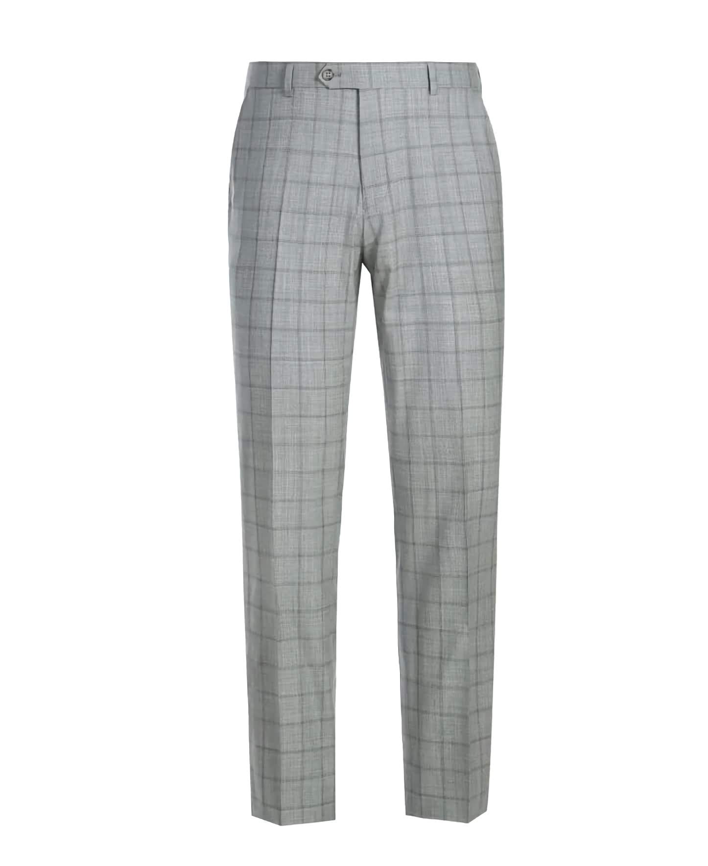 100% Wool Slim Fit Windowpane Dress Suit 2 Piece in Gray | Premium Business & Formal Attire for Men | Perfect for Weddings, Interviews & Office Wear