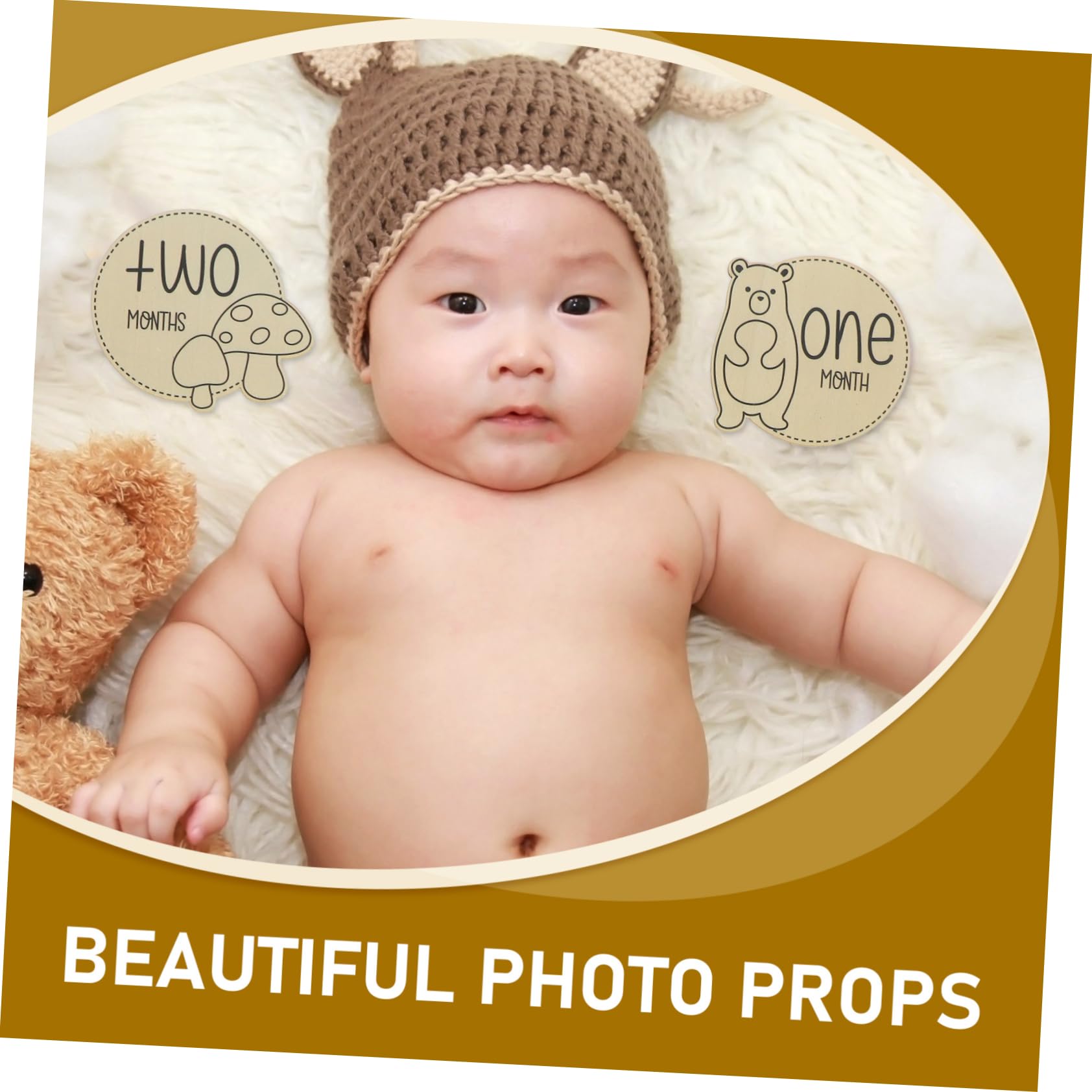 Zerodeko Wooden Baby Shower Decor Kit - Baby Growth Milestone Cards & Photo Props Set for Newborn Photography, Gender Reveal, First Birthday Party Decorations