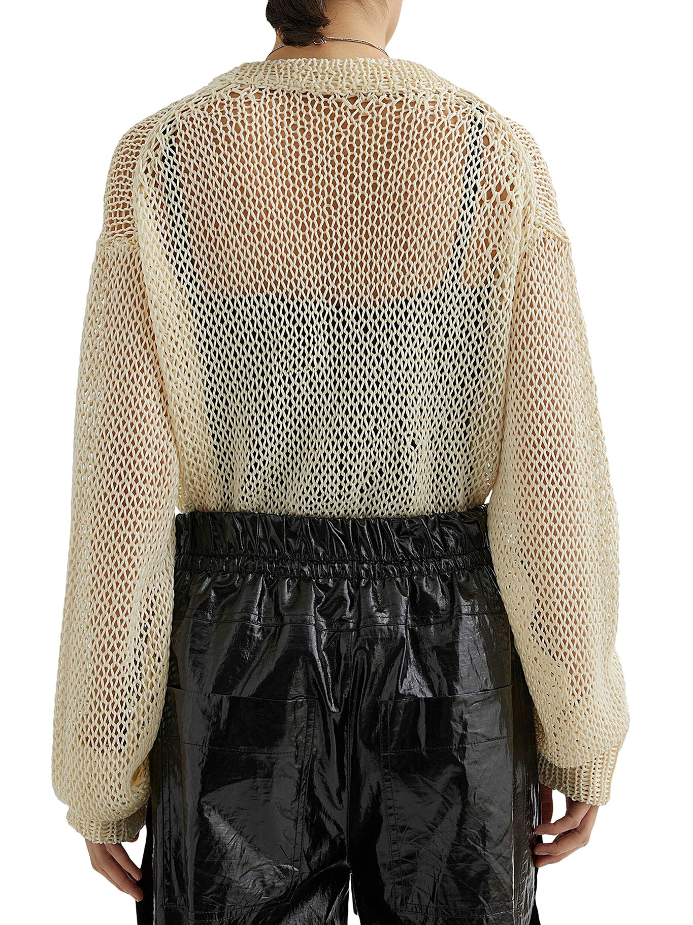 Openwork Silk Crewneck Sweater for Women - Lightweight & Breathable Knit Pullover for Casual Wear, Office, and Layering
