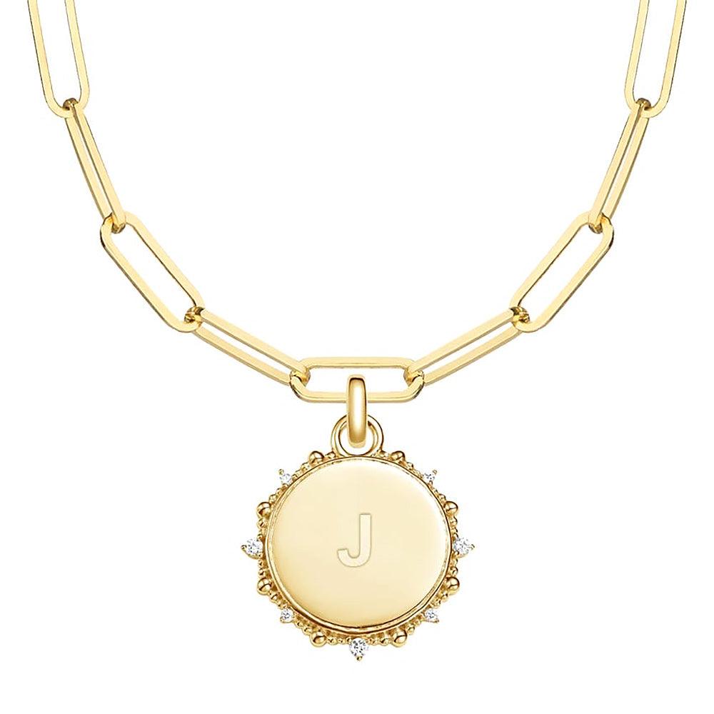 Custom Engraved Moissanite Sunlight Pendant Necklace for Women - Elegant Jewelry Gift for Birthday, Anniversary & Special Occasions