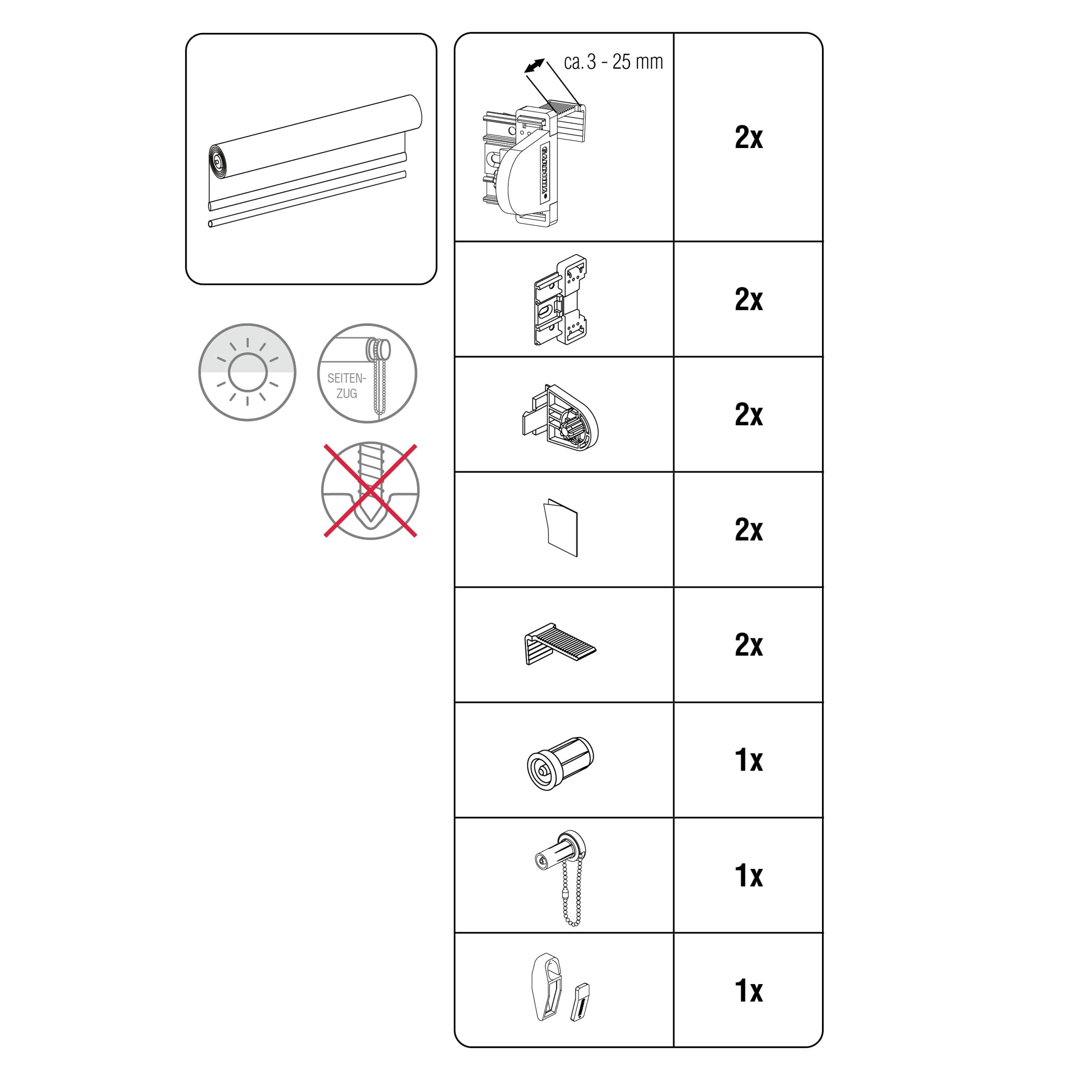EASYFIX Silver Embroidery Roller Blind - 100x150cm (WxH) Blackout Window Shade with Mounting Kit | Clamp or Glue Installation | Perfect for Bedroom, Living Room & Office Privacy